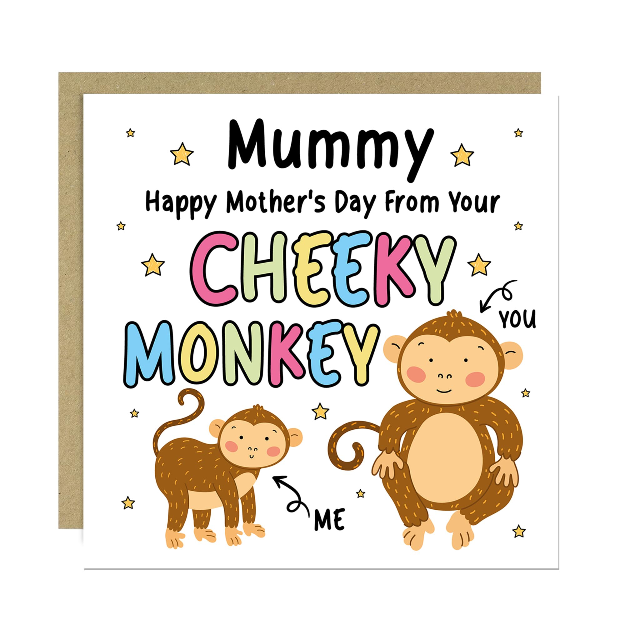 RED OCEAN Mothers Day Card for Mummy From Your Cheeky Monkey Funny Mothers Day Cards Envelope Included From Daughter Son Joke Humour For Mummy