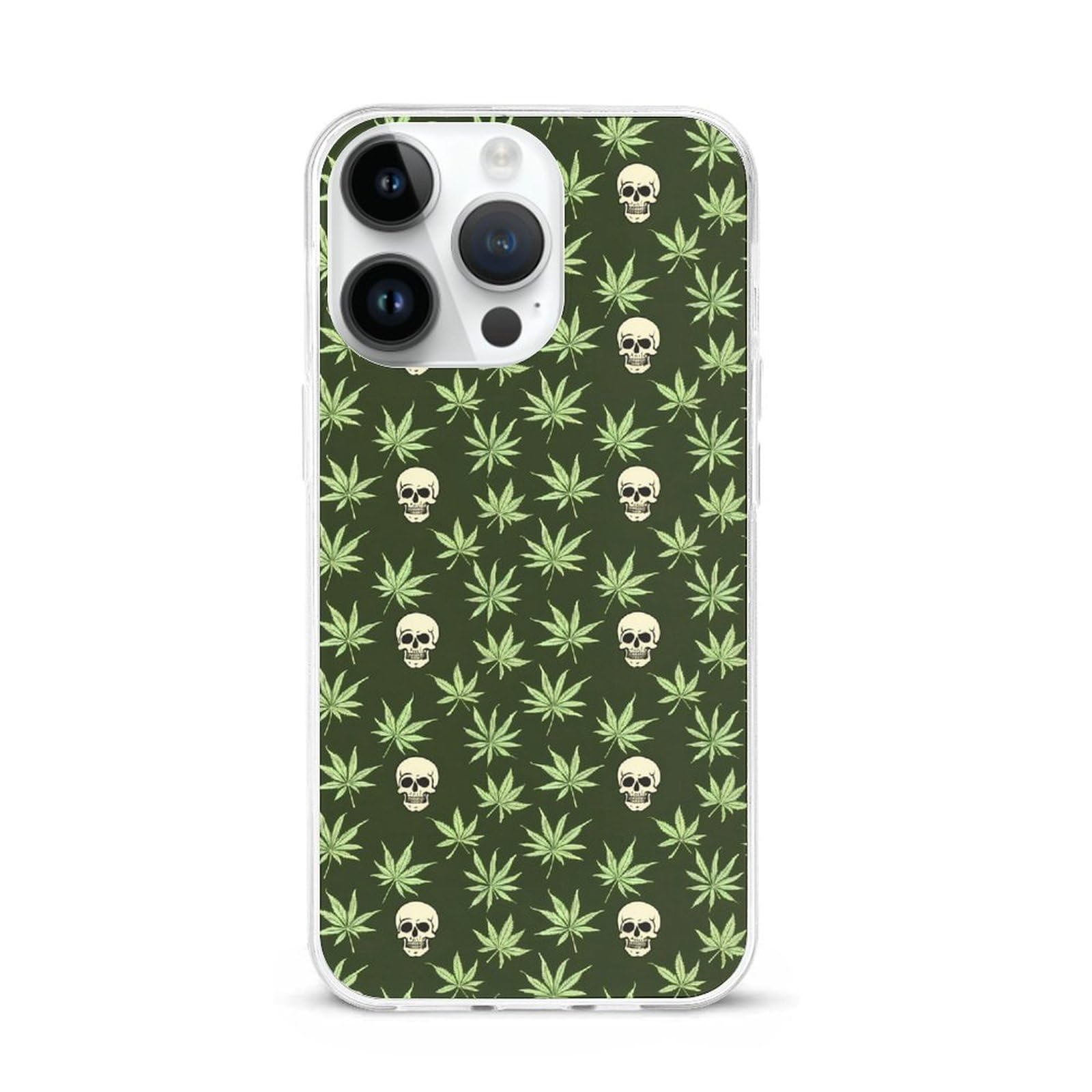 Skull Weed Phone Case TPU Shockproof Cover Phone Back Shell Cover Compatible with Iphone15 iPhone 15 Pro Max