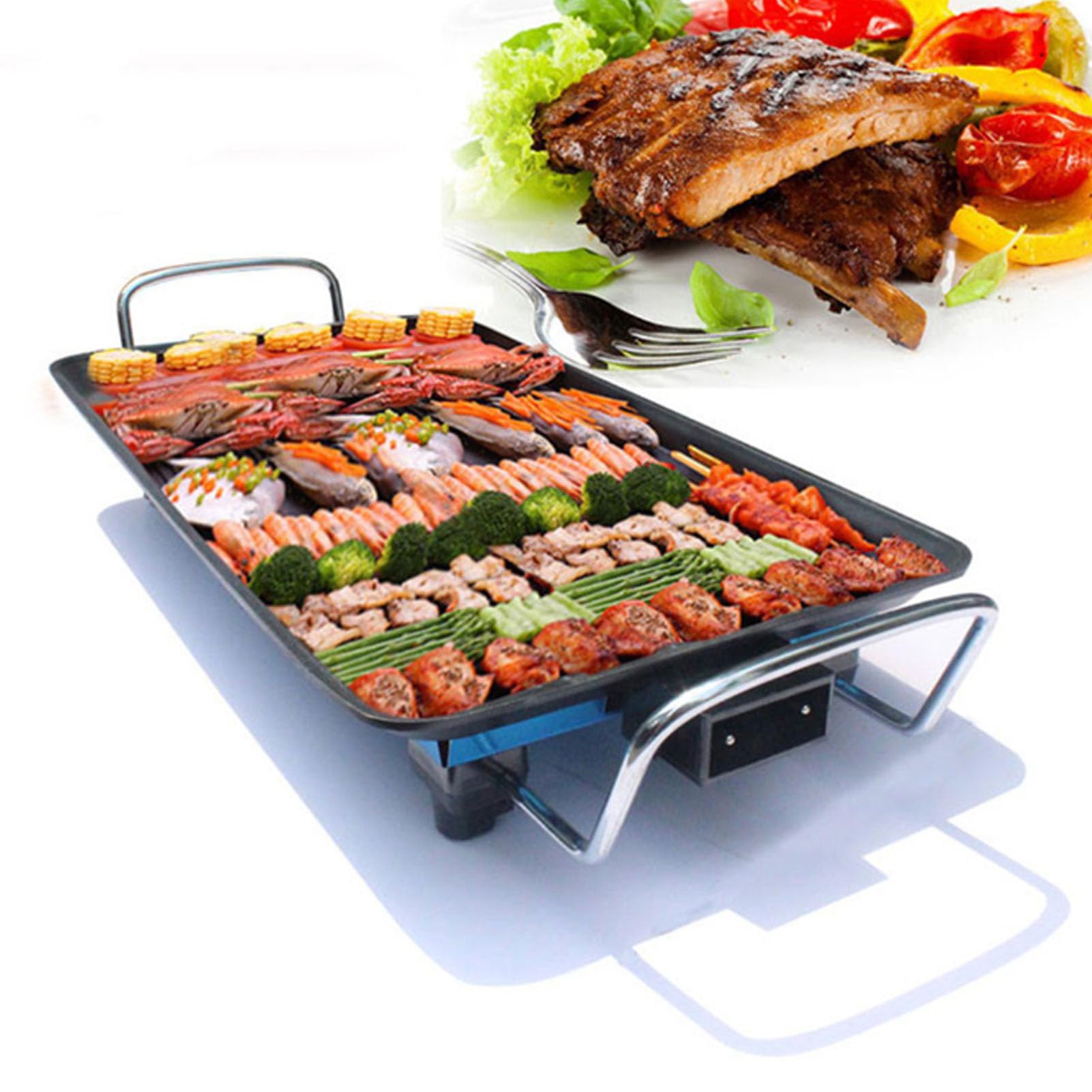 Electric Griddle, Stove Top Flat Griddle for Breakfast Indoor BBQ, Smokeless Indoor Grill, Nonstick Cool touch Handles (US Plug 110V)