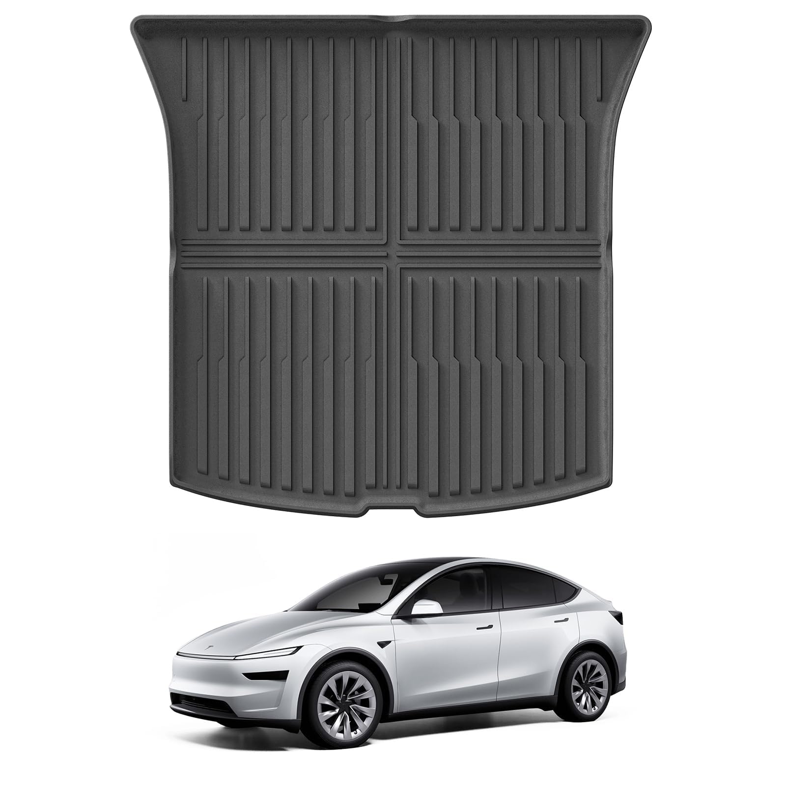 GAFAT Nuevo Tesla Model Y Juniper 2025 2026 Alfombrilla de Maletero, Alfombras Goma TPE Todo Tipo de Clima, Borde Alto, Escaneo 3D Original, Esteras Plegables, Tesla Model Y 2025 Accesorios