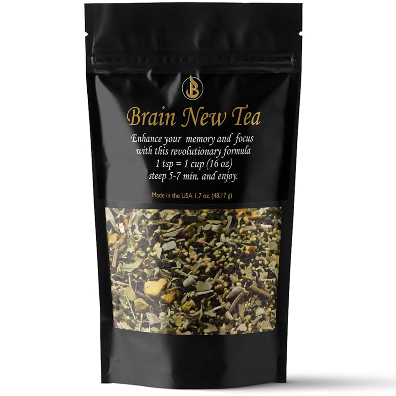 Bahlake Chá de ervas com Ginkgo Biloba, Bacopa, Gotu Kola, Rhodiola, Reishi, Erva-mate e Chá-preto, 48,17 g