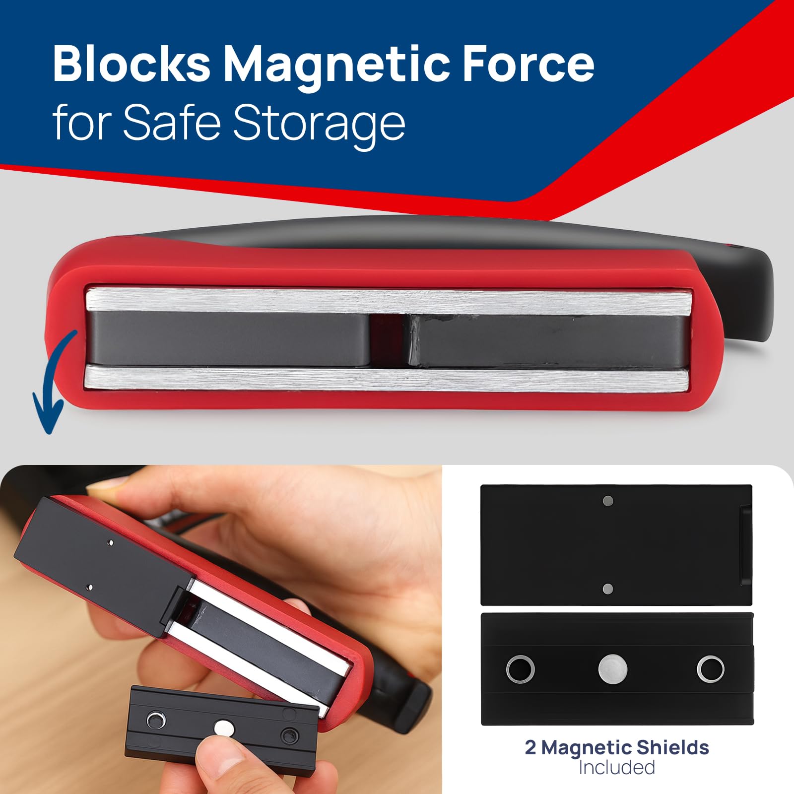 Magnete di Sollevamento Manuale - Forza 45 kg - Trasporto Magnetico Permanente Con Maniglia per Carichi in Ferro e Metallo