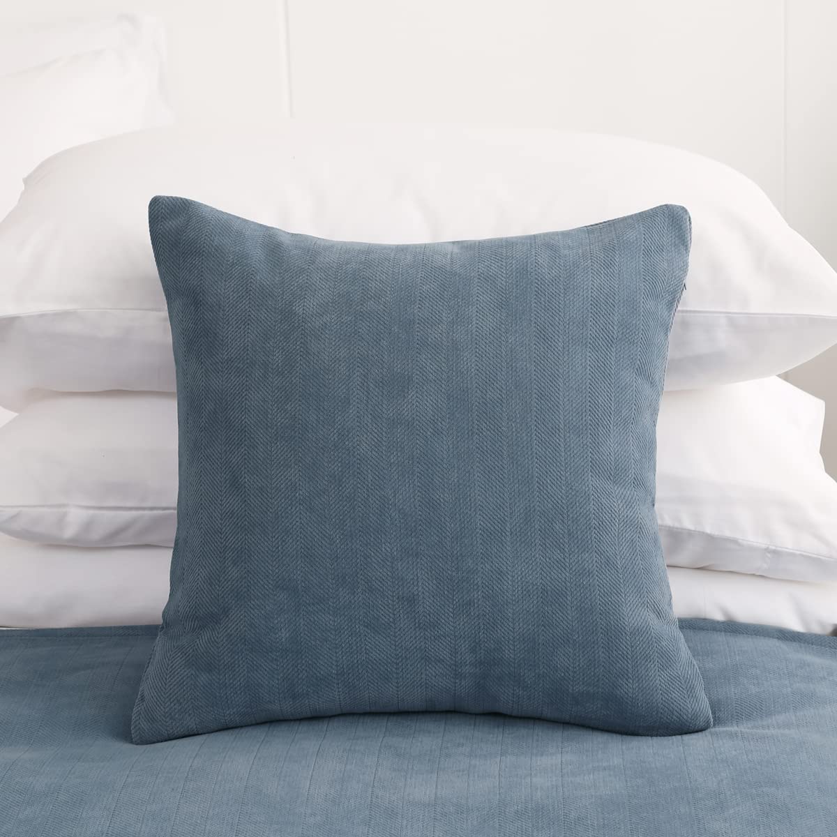 AMBERIS 2 Pillowcases (45×45cm)(without Insert) Blue, Modern Style 2 Pillowcases (without Insert) for Home Hotel Decorations