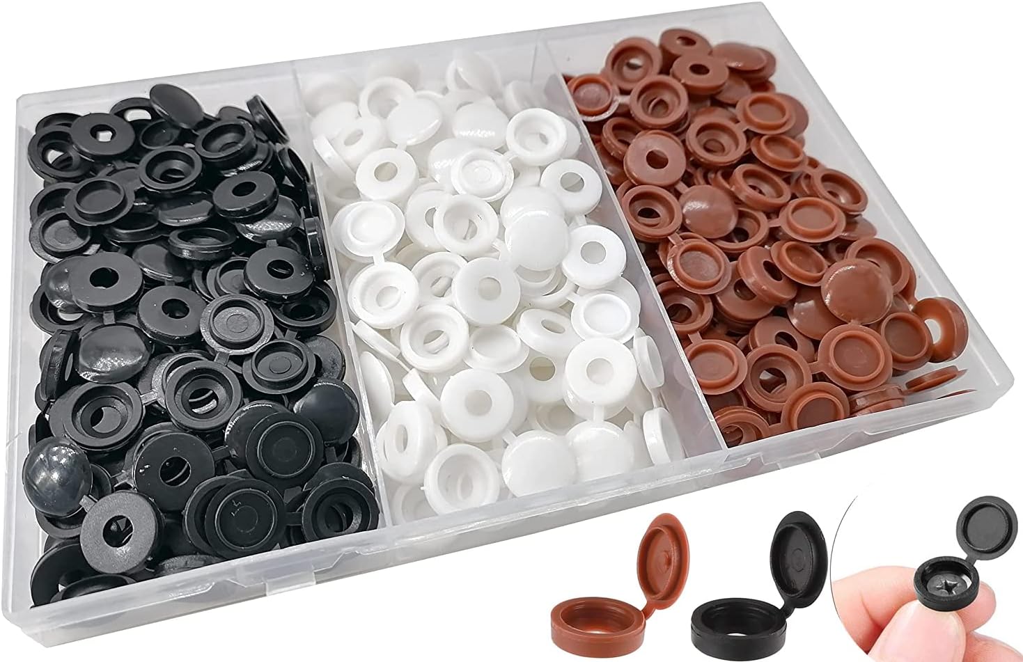 CRL White Flat Large Snap Cap Screw Covers Package of 100 Collated