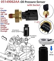 Vista 4 de 5149064AA Sensor de presión de aceite Unidad emisora para Jeep Chrysler Dodge Cherokee Ram 926-188 Mop, 5149062AB Sensor de aceite Ram 1500 2500 3500