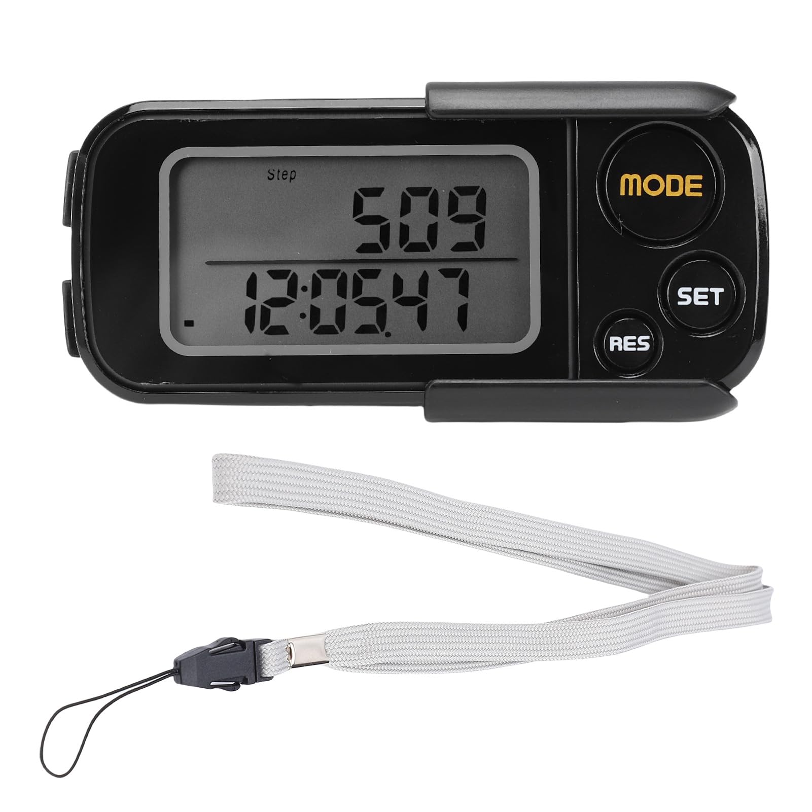 SIXRUN Podomètre 3D, Compte-Pas Précis avec Grand écran LCD et Mémoire de 30 Jours pour Distance de Marche Miles Km Compteur de Calories Moniteur de Temps d'exercice