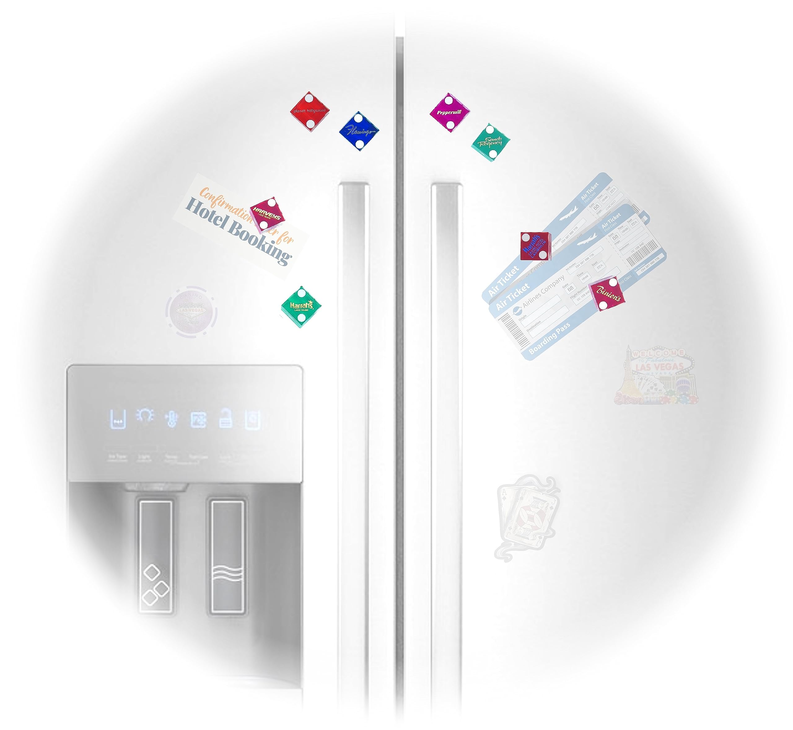 Cyber-Deals Novelty Refrigerator Magnets Featuring Genuine Las Vegas Lake Tahoe Reno Nevada Random Casino Craps Dice (Green)