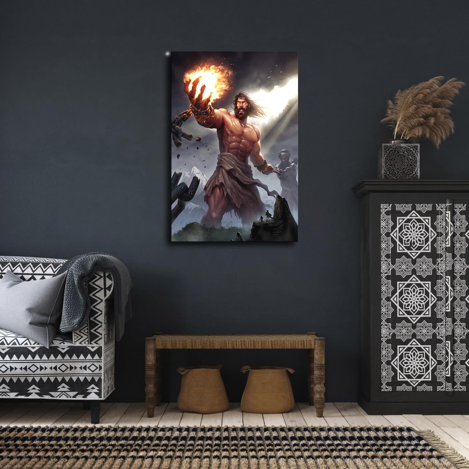 Amazon.com: 希臘神話普羅米修斯古希臘神話海報和牆壁藝術圖片裝飾無框畫(無框,16×24 英吋) : 居家與廚房