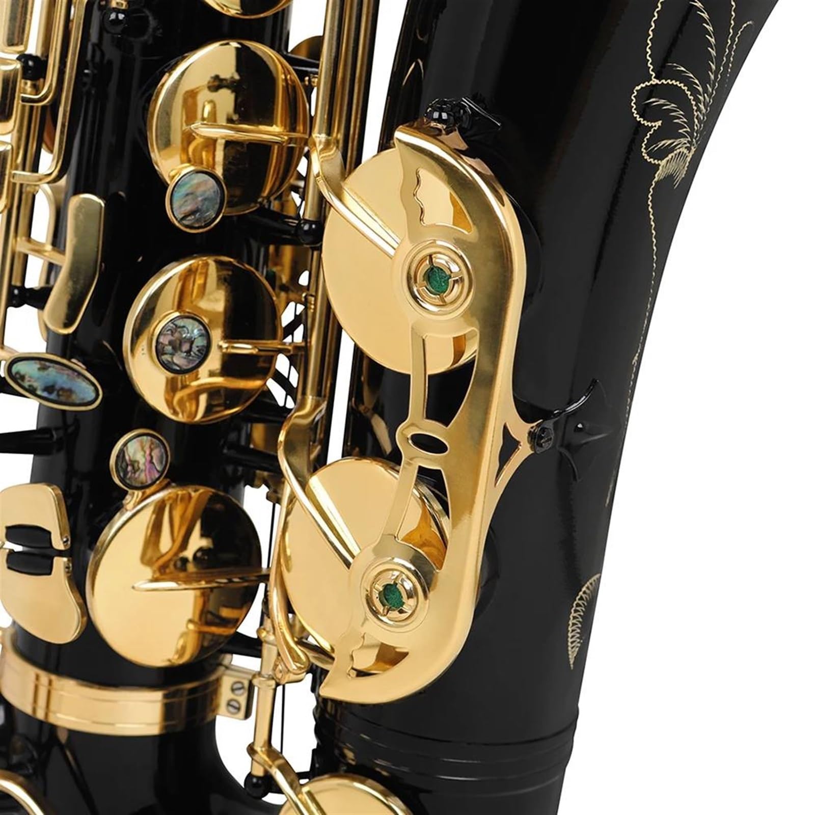 Saksofon Mosiężny Saksofon Tenorowy Profesjonalny Saksofon Bb Z Rękawiczką Materiałową Akcesoria Do Ustnika Z Trzciny (Color : Black)