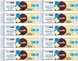 Kit com 10 Tabletes de Chocolate Branco com Cookies Zero Açúcar 20g - Laciella