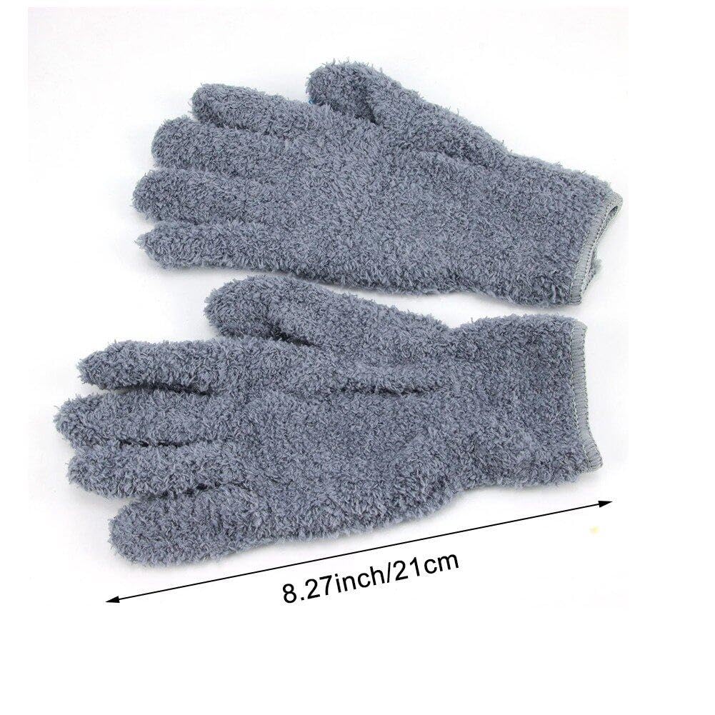 Lntyq 2 Paires Gants en Microfibre Réutilisables, Gants à Poussière