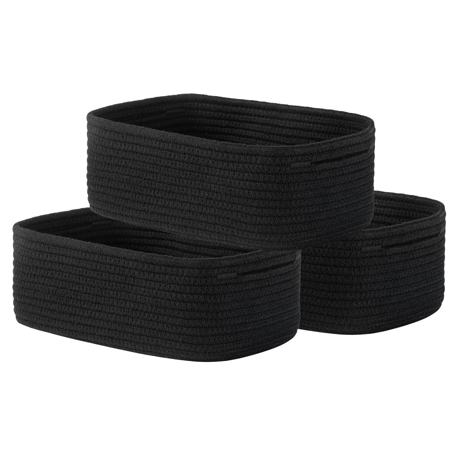 Small Woven Basket, 12 x 8 x 4.5 Inches, Storage Basket for Organizing, Cute Small Rope Shelf Closet Cube Storage Bins Baskets for Shelves, Dog Toy