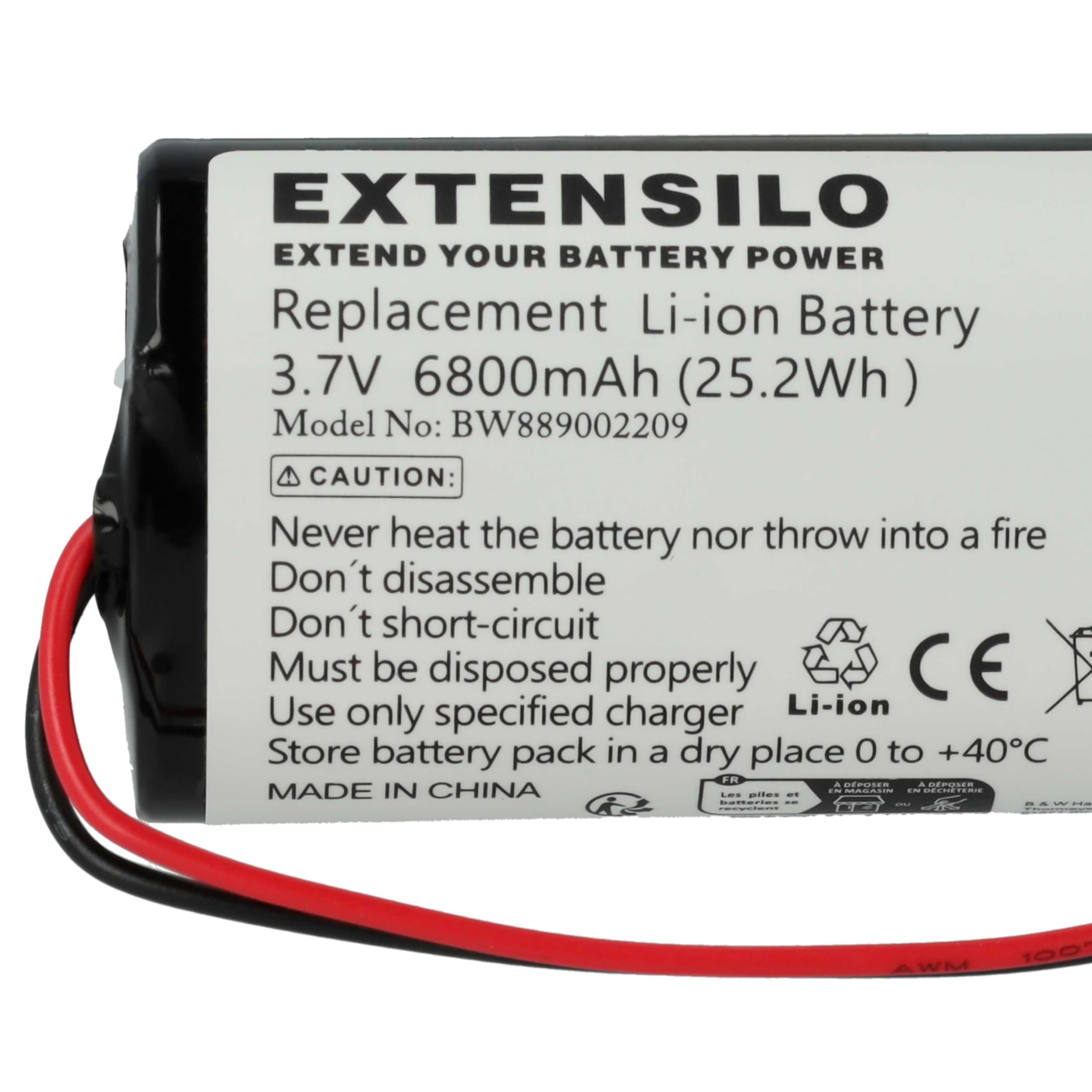 5X Batterie Compatible avec Zafferano Poldina Pro Mini Lampe de Chevet, de Salon (6800mAh, 3,7V, Li-ION)