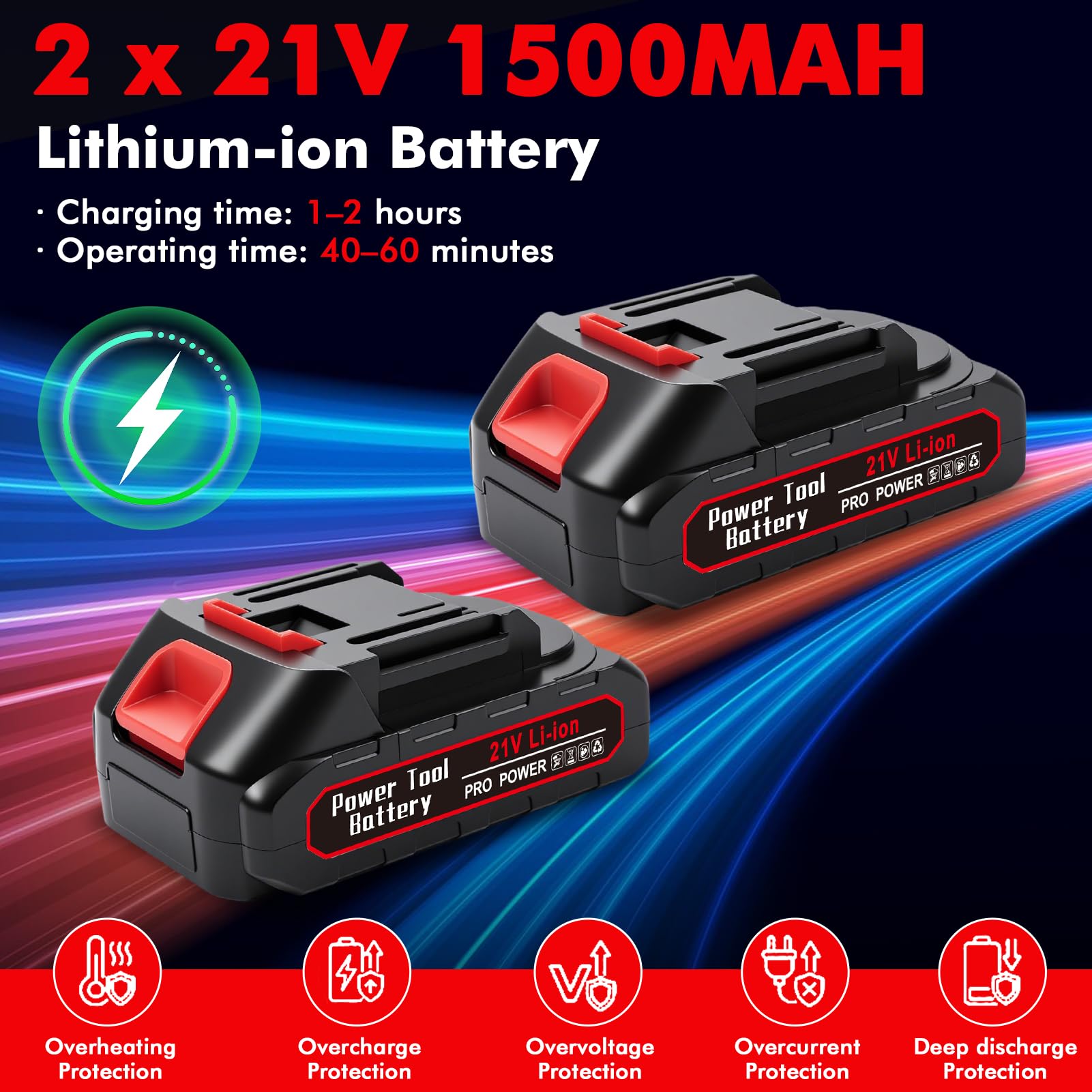 Desbrozadora de 21 V con 2 baterías de 1500 mAh, 16000 RPM, pértiga telescópica, desbrozadora y perfiladora 2 en 1, Incluye Cuerda de Corte de 4 x 4 m, para Recortar césped, Bordes y Malas Hierbas