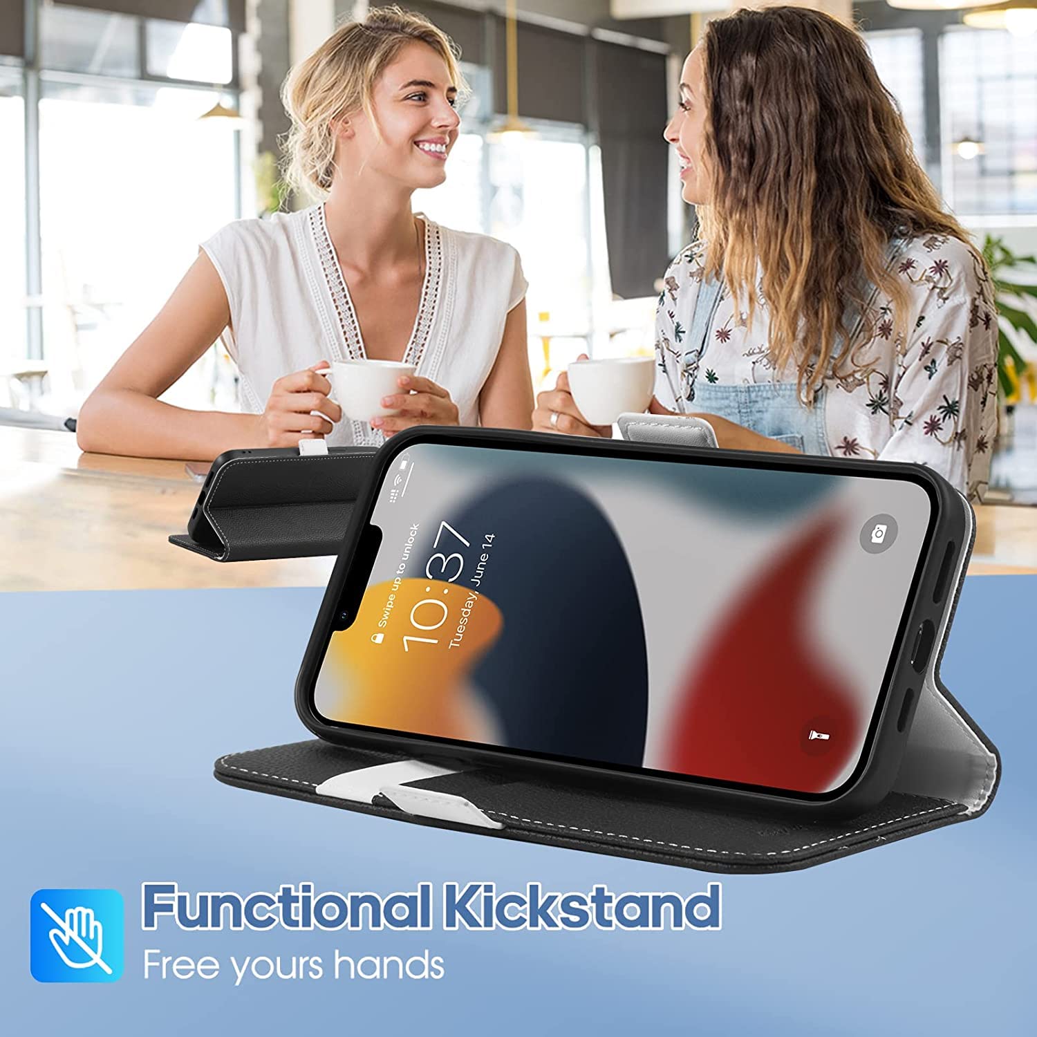 Tiyoo Flip Phone Case For Huawei P30 Lite, Premium Magnetic Wallet Case