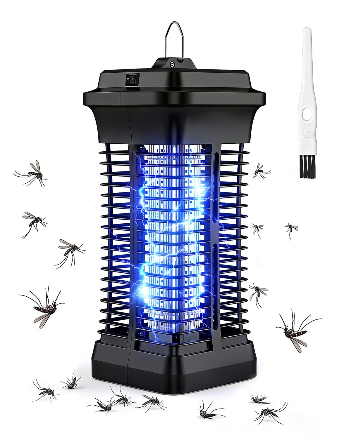 Electric Bug Zapper 4200V Indoor/Outdoor, Mosquito Killer & Fly Zapper, Hanging Mosquito Lamp, 6.6FT Power Cord, Electric UV Insect Killer Waterproof for Patio Backyard Garden