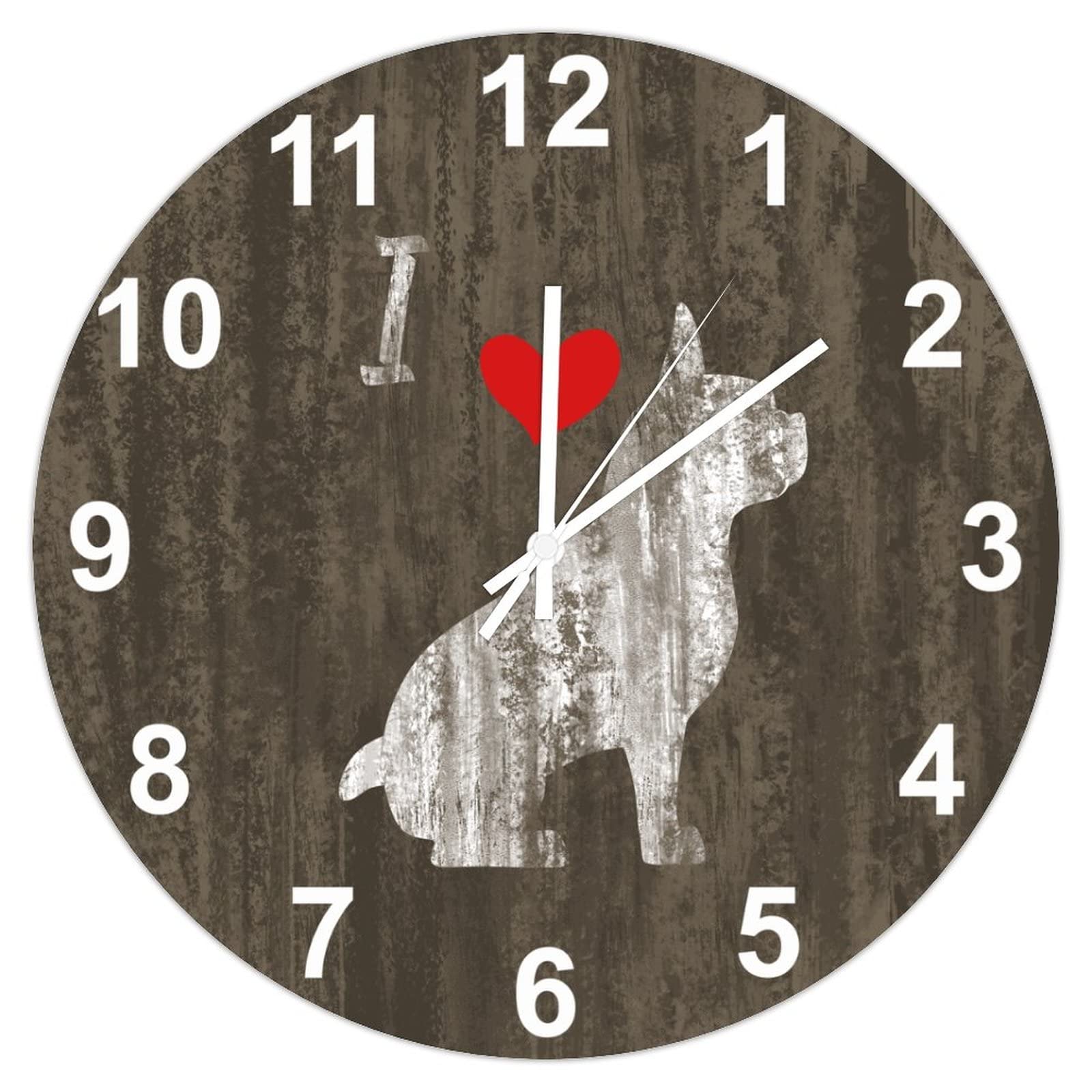 Horloge silencieuse Bouledogue français sans tic-tac pour des nuits paisibles