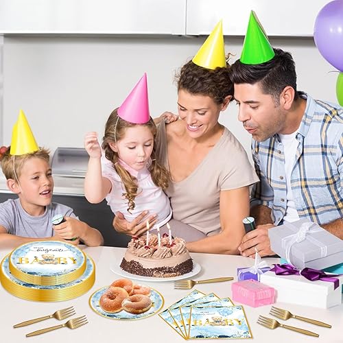 Miniatura 7 de 96 piezas de suministros para fiestas espaciales platos y servilletas del espacio exterior juego de vajilla con temática espacial astronauta