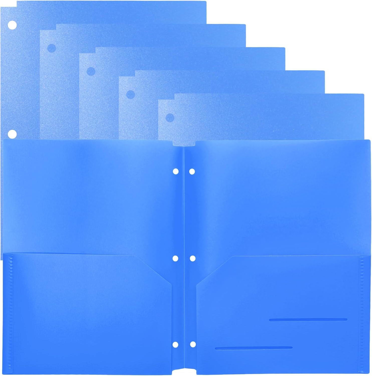 Youngever 6 Pack Heavy Duty Plastic Two Pocket Folders