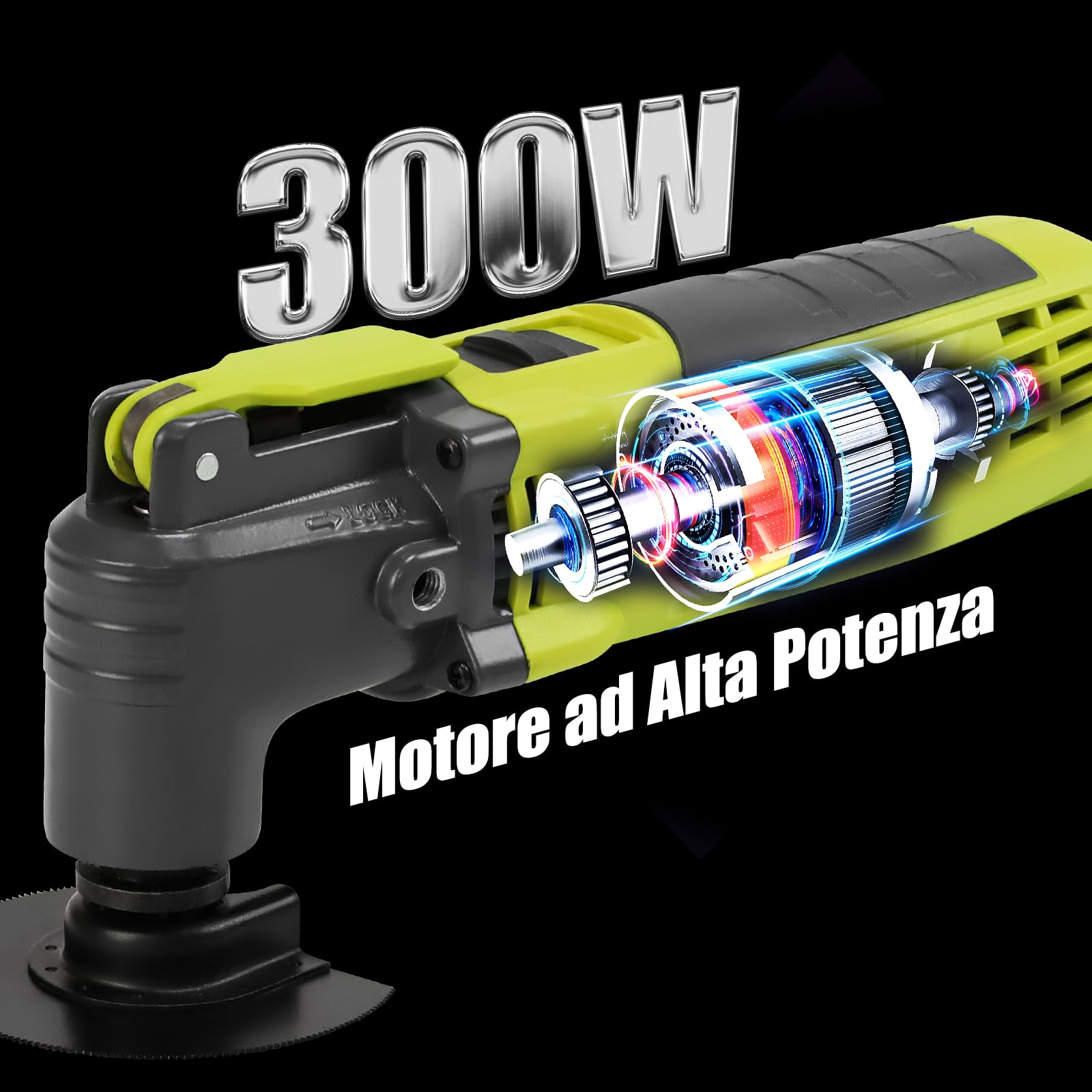 DEWINNER Utensile Multifunzione Oscillante, 300W Multiutensile Oscillante 15000-22000RPM, 28 Accessori, 6 Velocità Variabili, Angolo di Oscillazione 3°, Impugnatura Ausiliaria e borsa per il trasporto