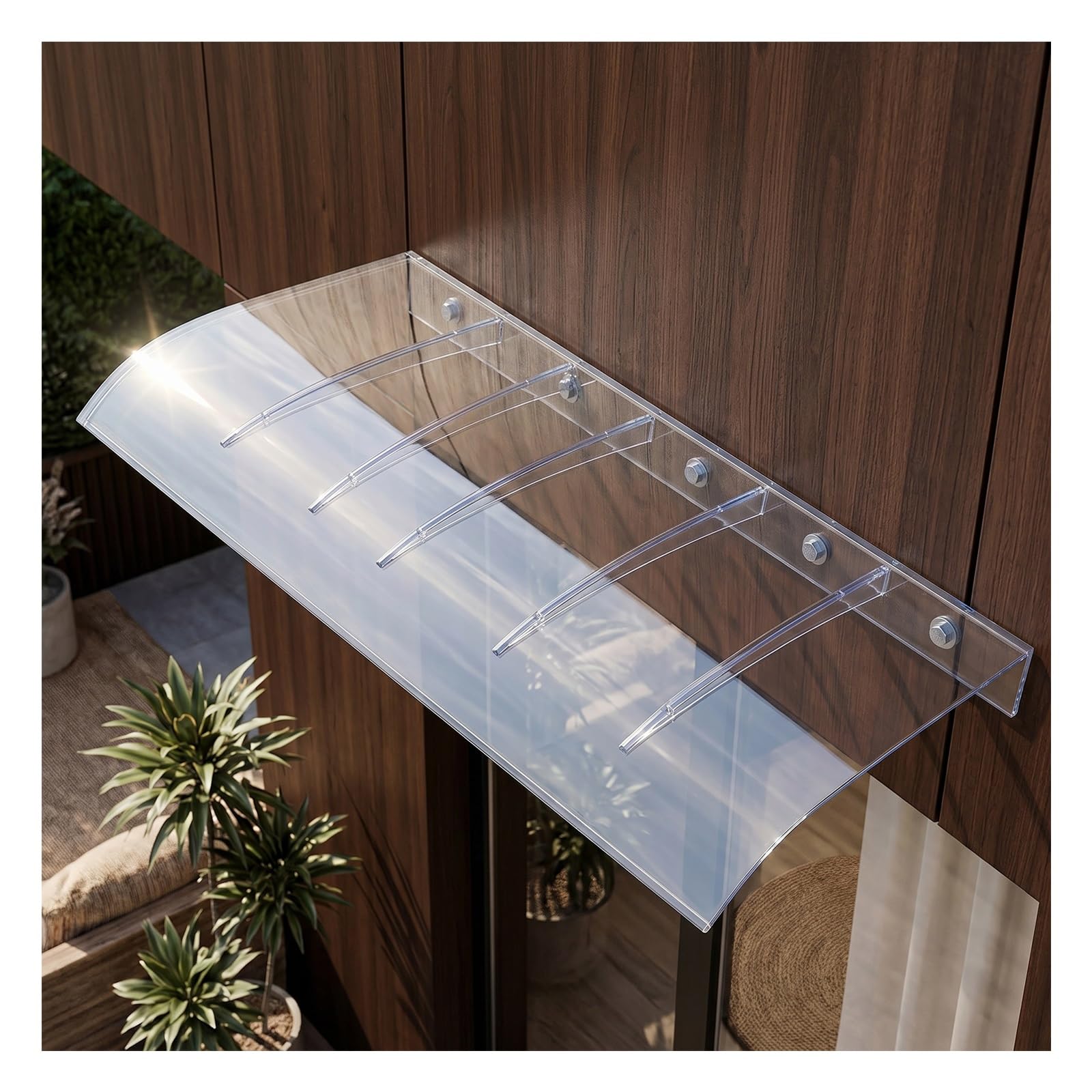 Zhengqian One Color Door Canopy Exterior,Spliced Outdoor Overhang Canopy,3.5Mm Thick,Rain Shelter Thicken Clear Cover Maintenance Awning,Uv Protection Rain Shelter(W55*L230cm/W 21.6*L90.5in)