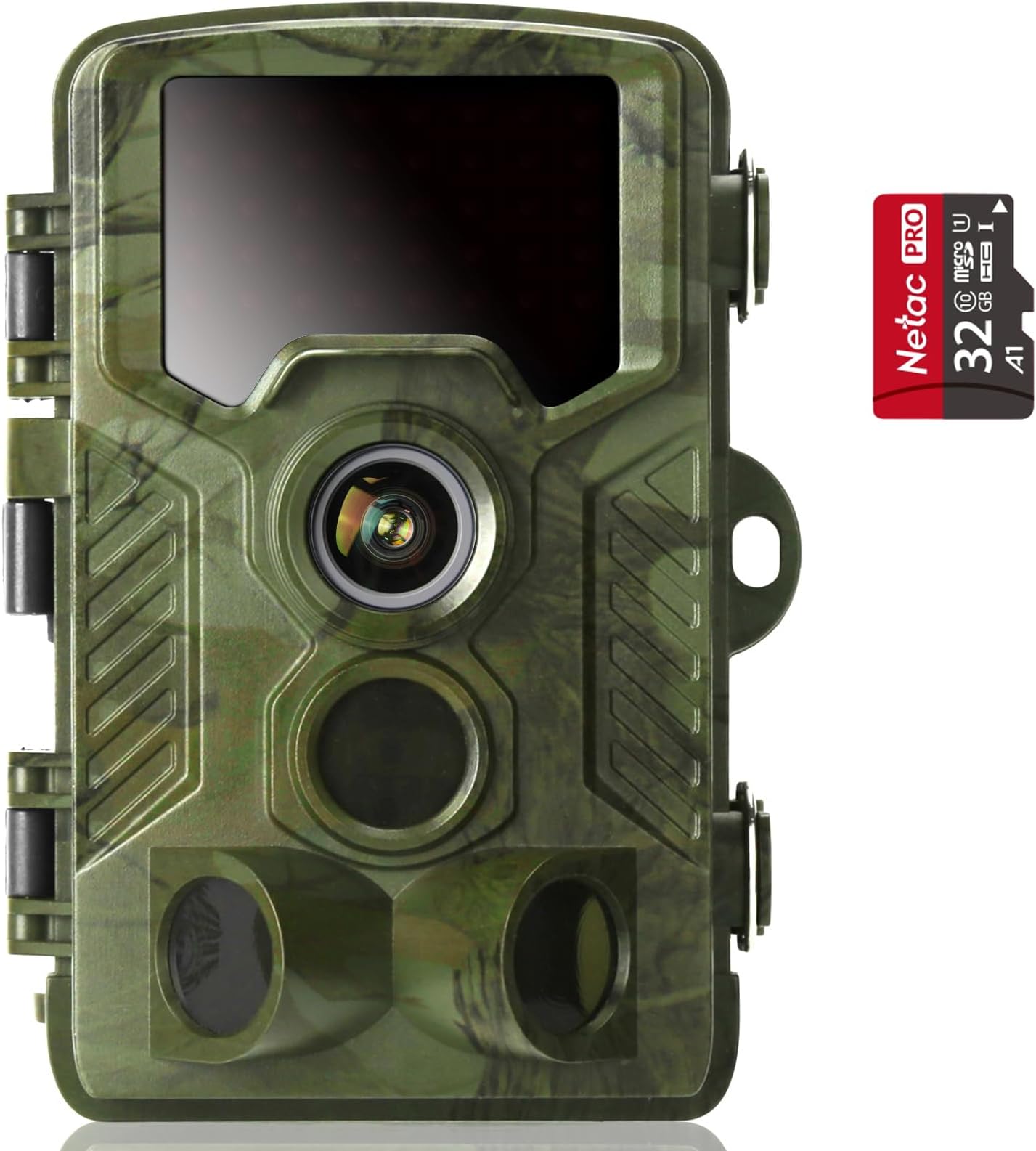 Caméra de chasse 32MP 1296P H.264 IP66 Étanche Grand Angle 120° Vision Nocturne 100FT Infrarouge