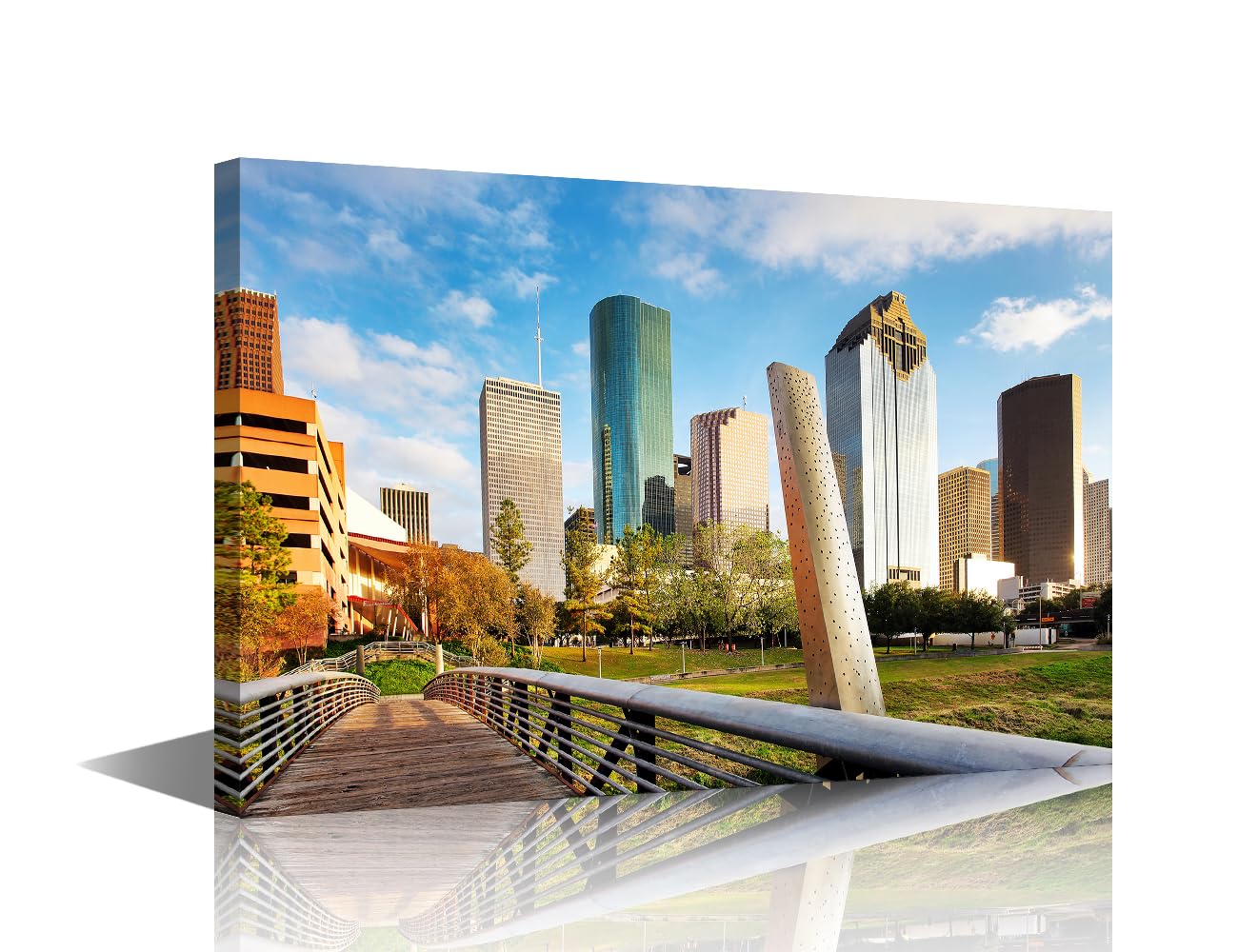Amazon.com: TUMOVO USA City Skyline Wall Art Houston Texas Pictures ...