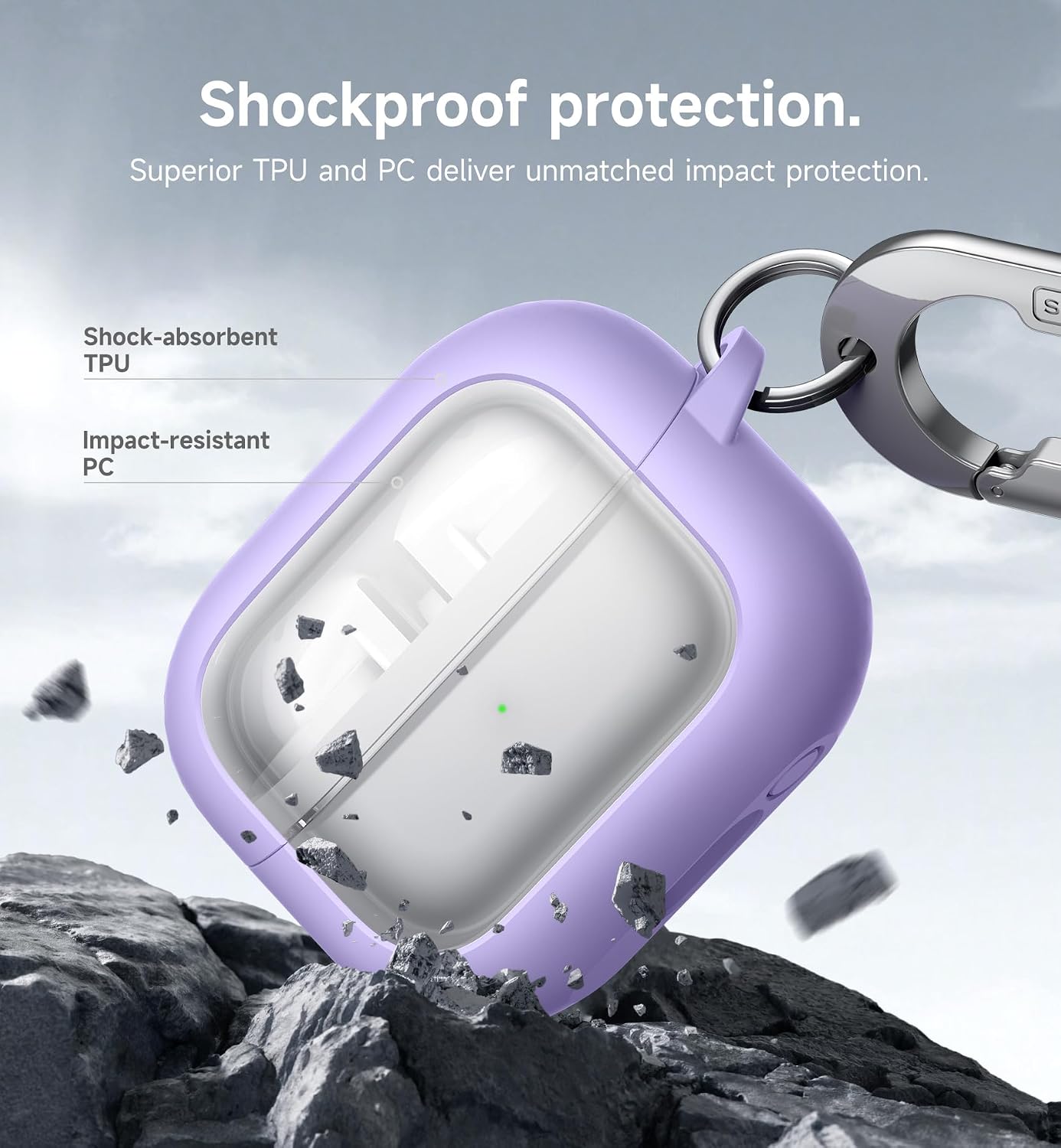 SURITCH for Samsung Galaxy Buds 3 Pro (2024) / Buds 3 (2024) / Buds3 FE (2025) Case, Magnetic Bumper Cases, Rugged Shockproof Protective Covers with Carabiner & Cleaning Kit & Removal Tool, Purple