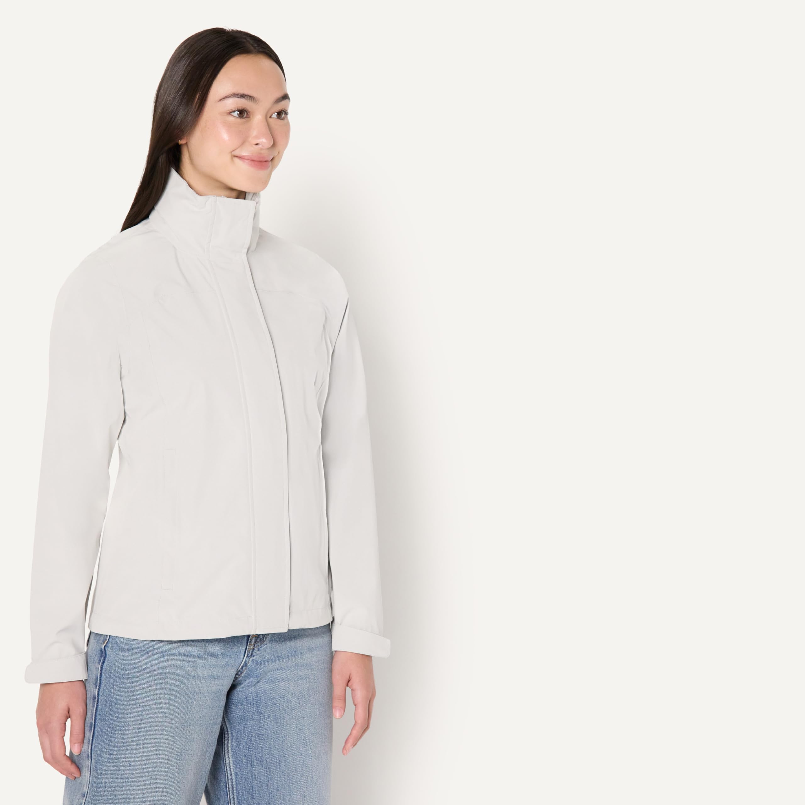 Amazon Essentials Damen Regular Fit: Leichte, wasserdichte, verstaubare Regenjacke