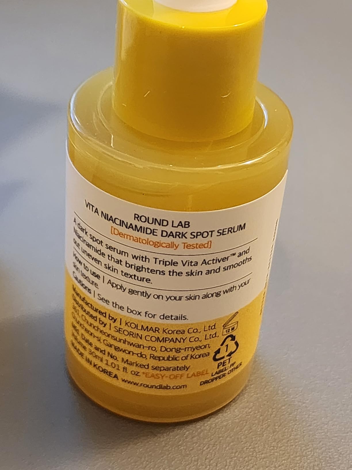 ROUND LAB Vita Niacinamide Dark Spot Serum 1.01 Fl Oz, Radiance-Boosting and Dark Spot Correcting Face Serum with Vitamin C, Improves Uneven Skin Tone, and Enhances Skin Clarity, Korean Skincare