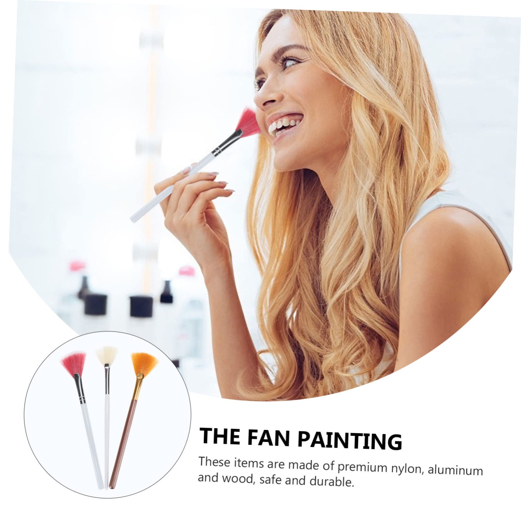 Didiseaon 15pezzi Pennelli Forma Di Fana Per Trucco Accessori Cosmetici Per Applicazione Di Illuminante e Blush Facili Da Pulire Materiale Premium Design Elegante