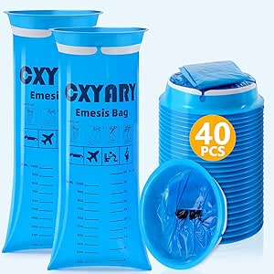 26 Pack Disposable Vomit Bags - 1000ml Leak Proof Motion Sickness Bags For Travel