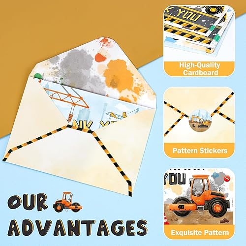 Vista 17 de WERNNSAI Tarjetas de agradecimiento de dinosaurios, 24 unidades, decoraciones de cumpleaños de dinosaurios rosados, tarjetas de felicitación