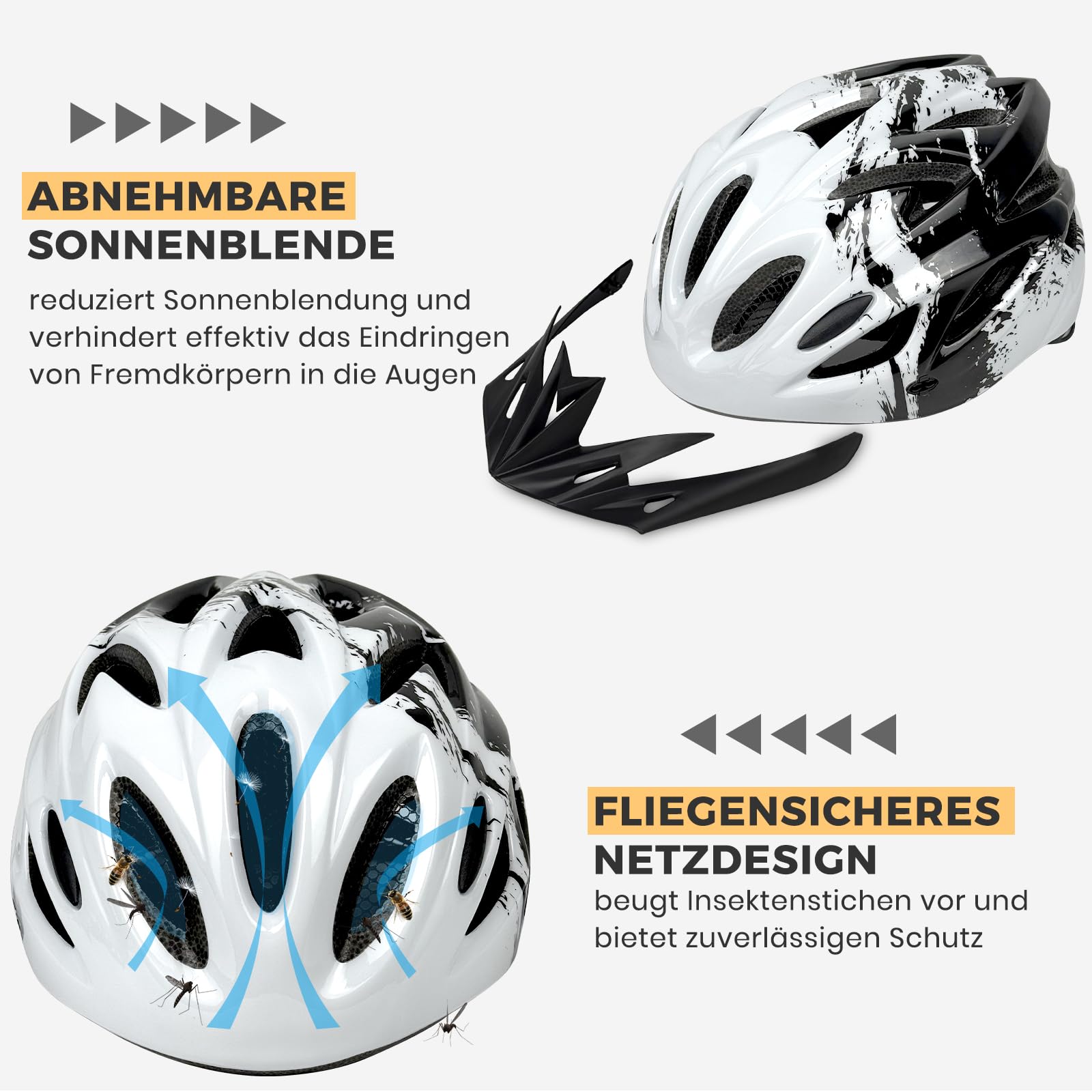 LeapBeast Fahrradhelm Kinder, Verstellbarer Kinderhelm für Jungen und Mädchen im Alter von 3-13 Jahren, Mehrere Belüftungen Helm, Multisport-Kinderhelm mit Visier, Schutzhelm