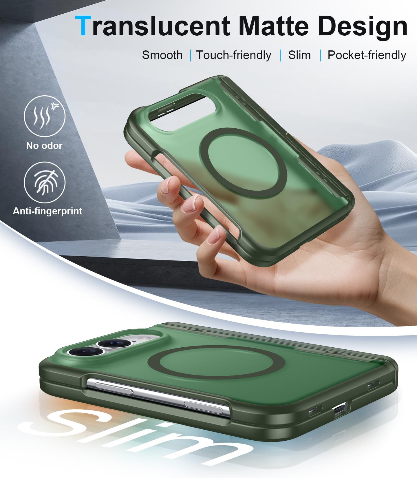Custodia magnetica per telefono ultra pieghevole con supporto