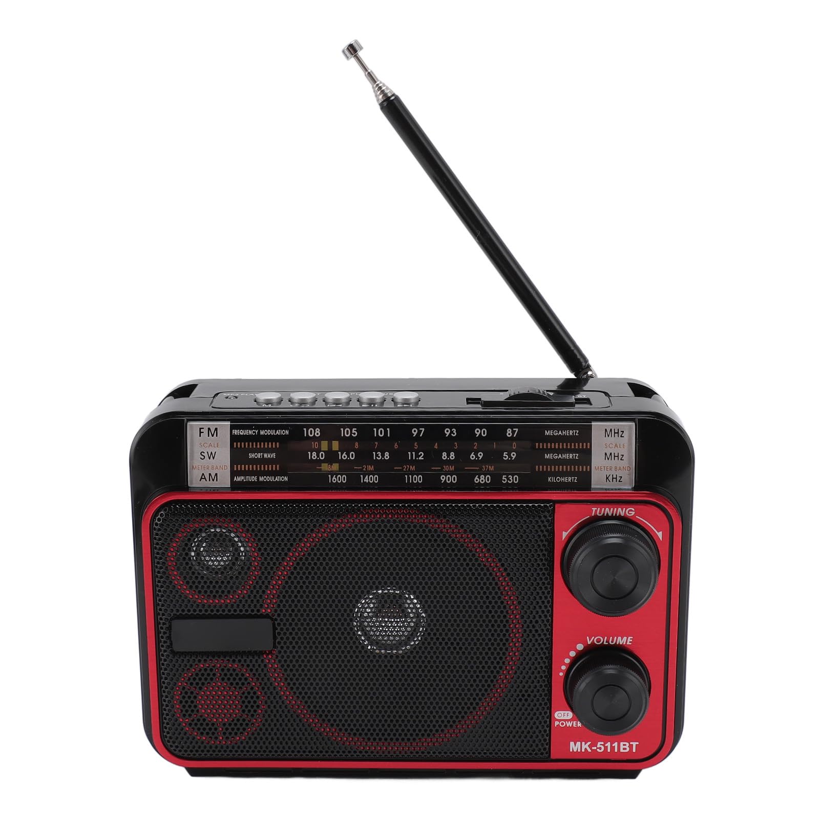 Portable AM FM SW Radio, Bluetooth 5.0 Multi Band Shortwave Radio with Speaker, Battery Operated Great Reception Radio with Telescopic Antenna, Support USB TF Card Playback
