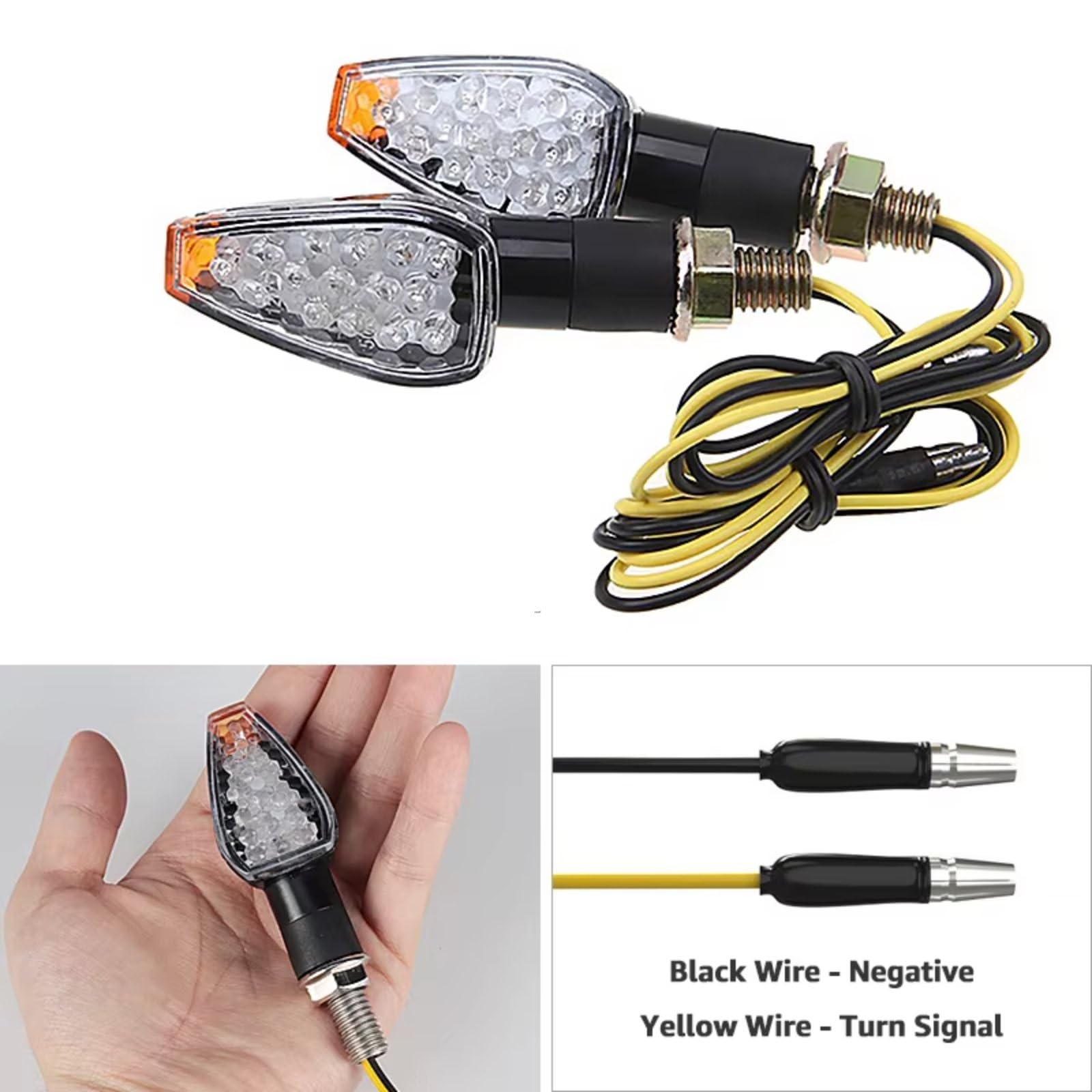 Indicatori Di Direzione Universali Per Motociclette Da 12V Indicatori Di Direzione Universali Per Motociclette Indicatori Di Direzione Lampeggianti Accessori Indicatori Moto(Clear,4pcs)