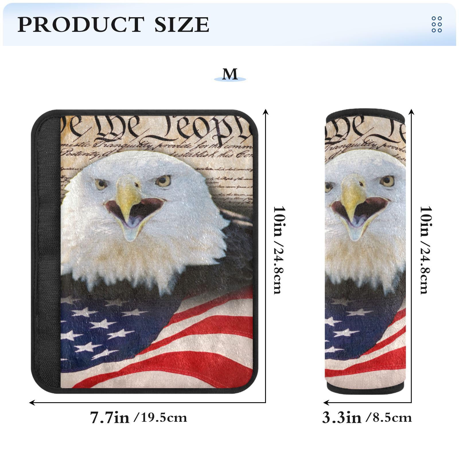 Copricinture Auto Per Adulti E Bambini - Confezione Da 2, Flanella Morbida, Bandiera America - Foto 3