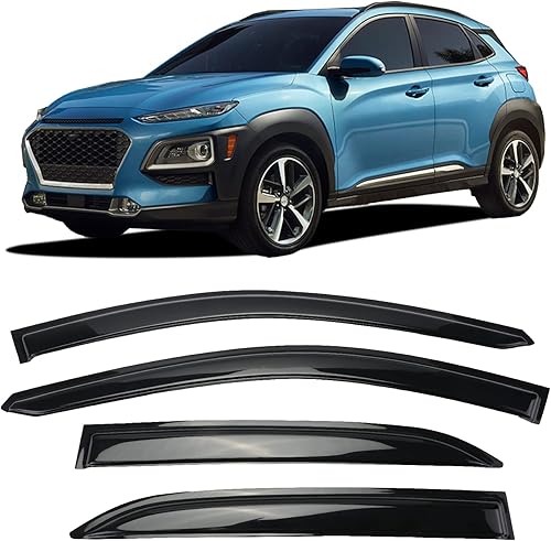 Miniatura 1 de NOPOCA Deflector de viento para ventana, 4 unidades, compatible con Hyundai Kona 2018, 2019, 2020, 2021, 2022, 2023, deflectores de lluvia de