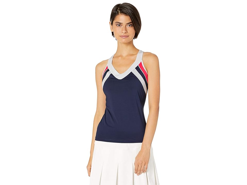 

Fila Heritage Tennis Racerback Tank (Navy/White/Diva Pink/Mint) Women's Clothing