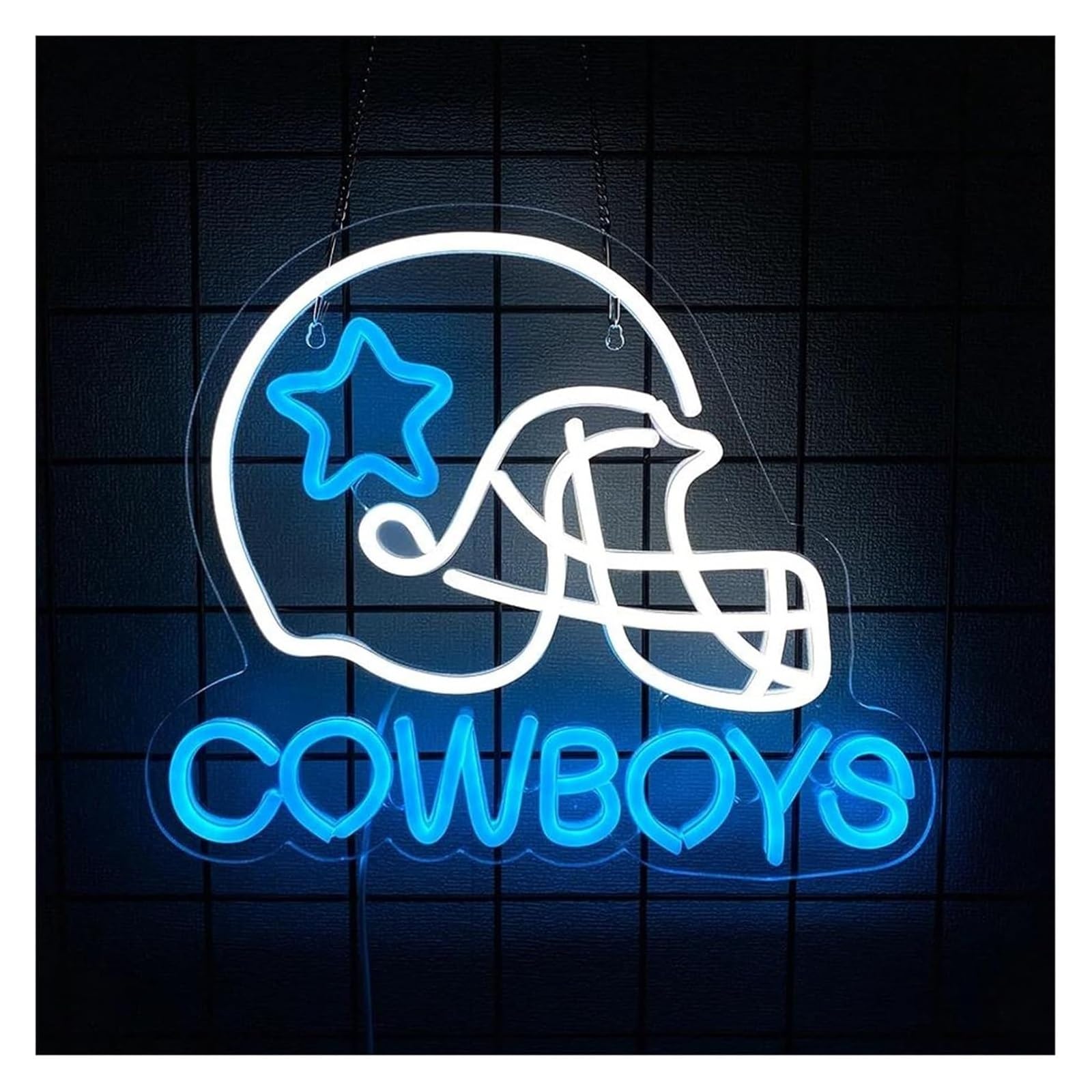 Lampe Néon Enseigne lumineuse Cowboys pour casque d'équipe sportive, pour magasin, club, bar, salle de jeux, chambre à coucher