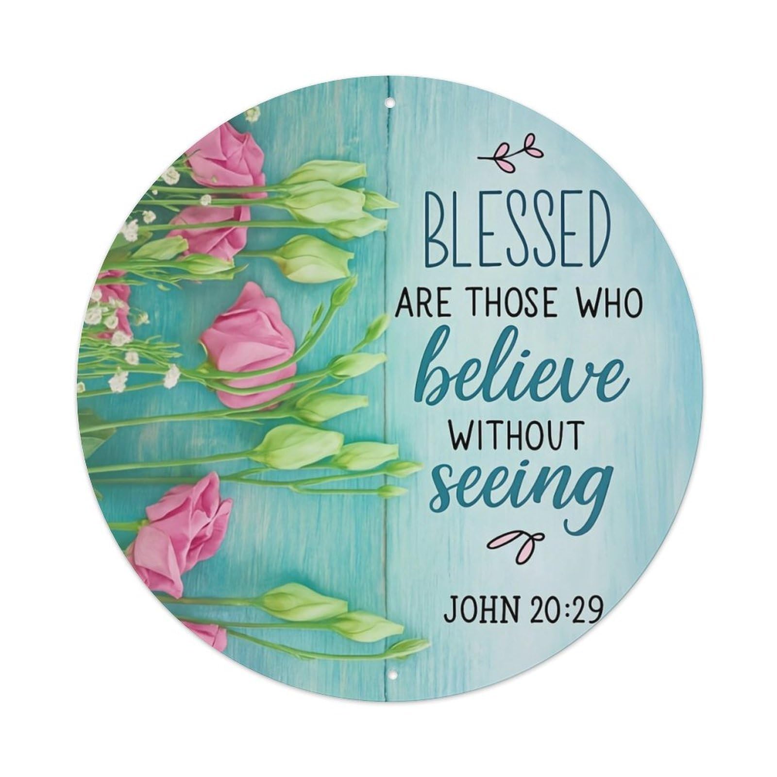 Blessed Are Those Who Believe Tin Sign Metal Poster Vintage Metal Signs for Home Man Cave Bar Cafe Kitchen laundry room Wall Decorations 8x8 inches