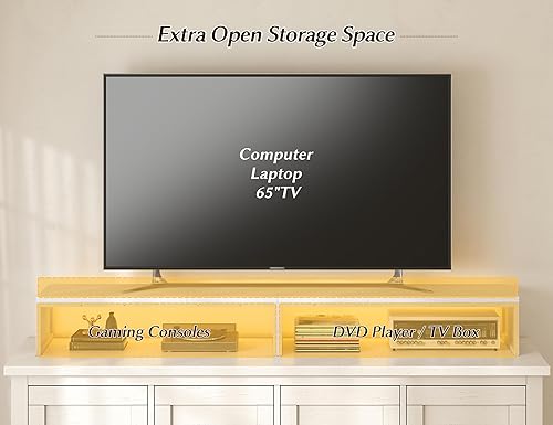 Miniatura 6 de EnHomee Soporte para monitor de computadora de 55.2 pulgadas, estante de escritorio para 3 monitores de 23 pulgadas, computadora portátil, PC,