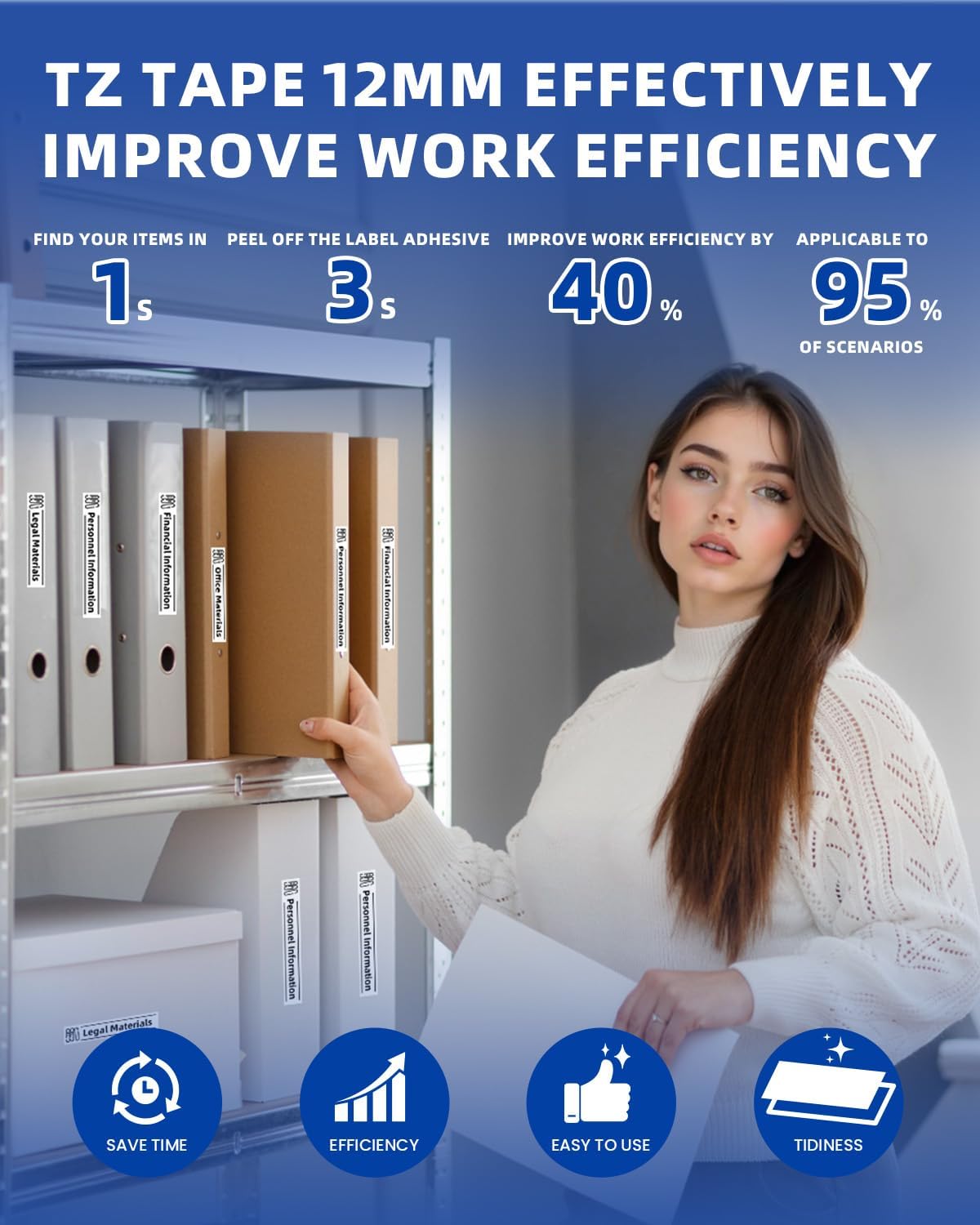 Tze TZ Tape 12mm 0.47 Laminated White Replace for Brother Label Maker Tape P Touch Label Tape TZe231 1/2" TZe-231 for Brother Ptouch PT-D200 D210 D220 H110 D410 P710BT 1750 1180 1880 2040, 6-Pack - Image 5