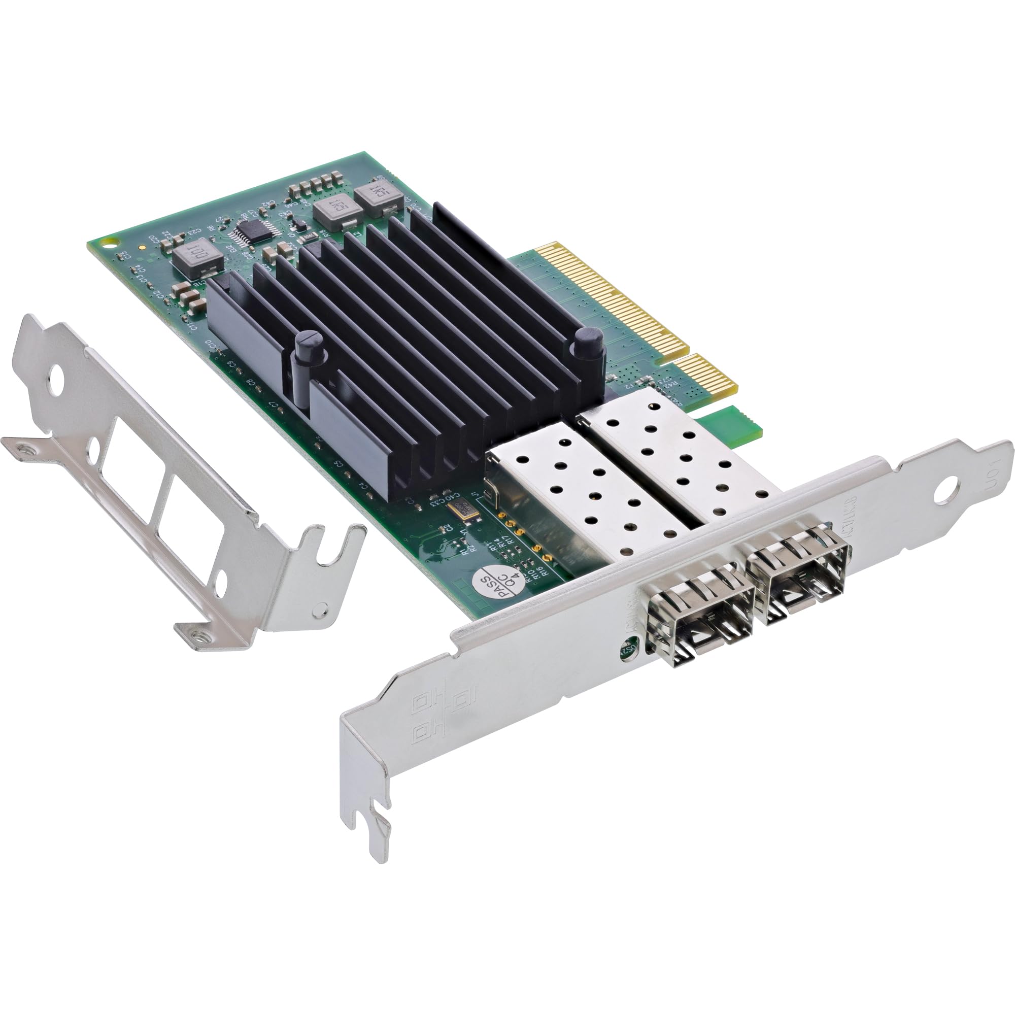 InLine Dual 10-Gigabit Netzwerkkarte, 2X SFP+, PCIe x8, 10 GBASE-T Ethernet LAN Controller, ab Win 7, Server 2008, Linux 2.6 inkl. Low Profile Slotblech, 51131A