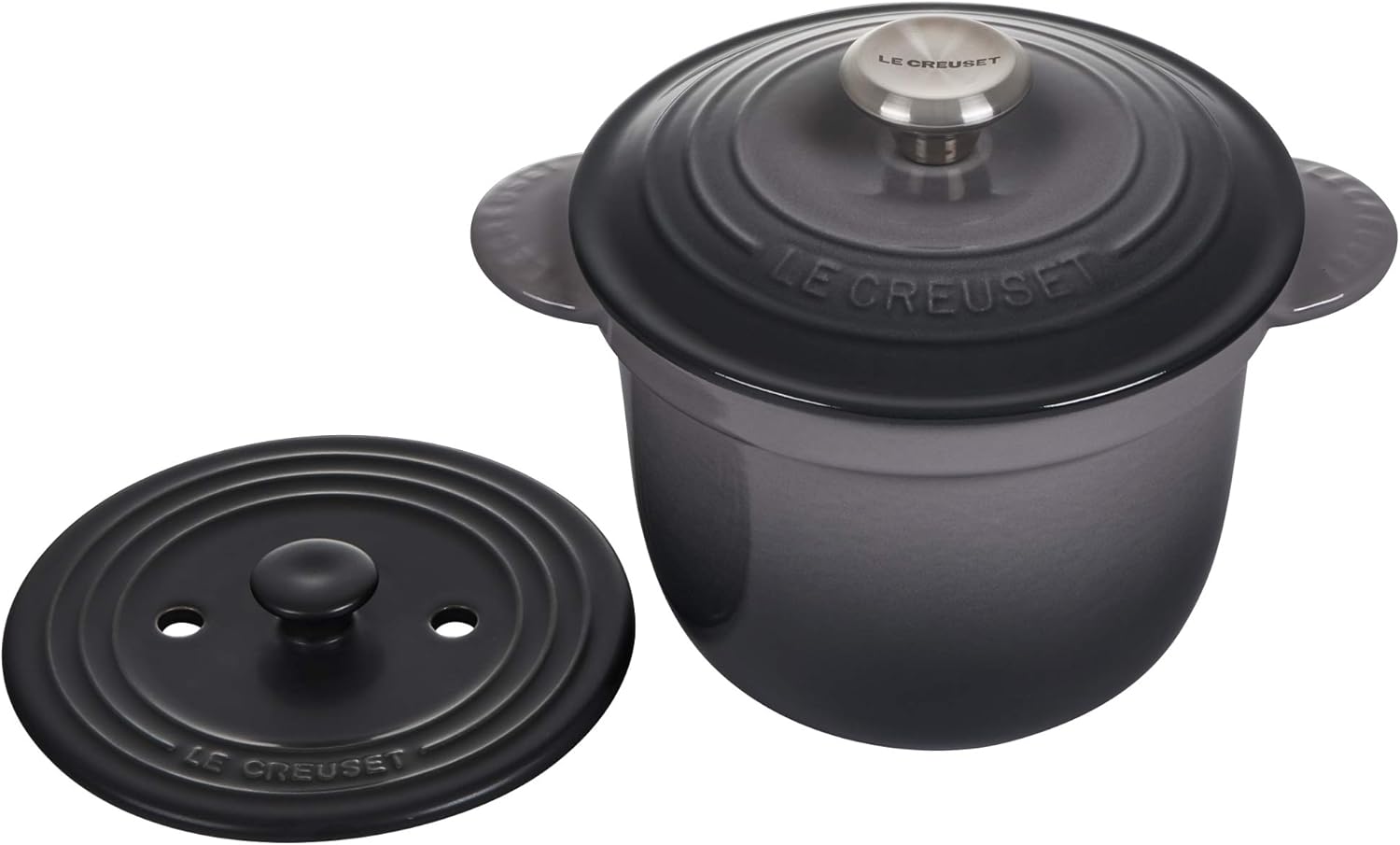Le Creuset Enameled Cast Iron Rice Pot with Lid & Stoneware Insert, 2.25 qt., Oyster