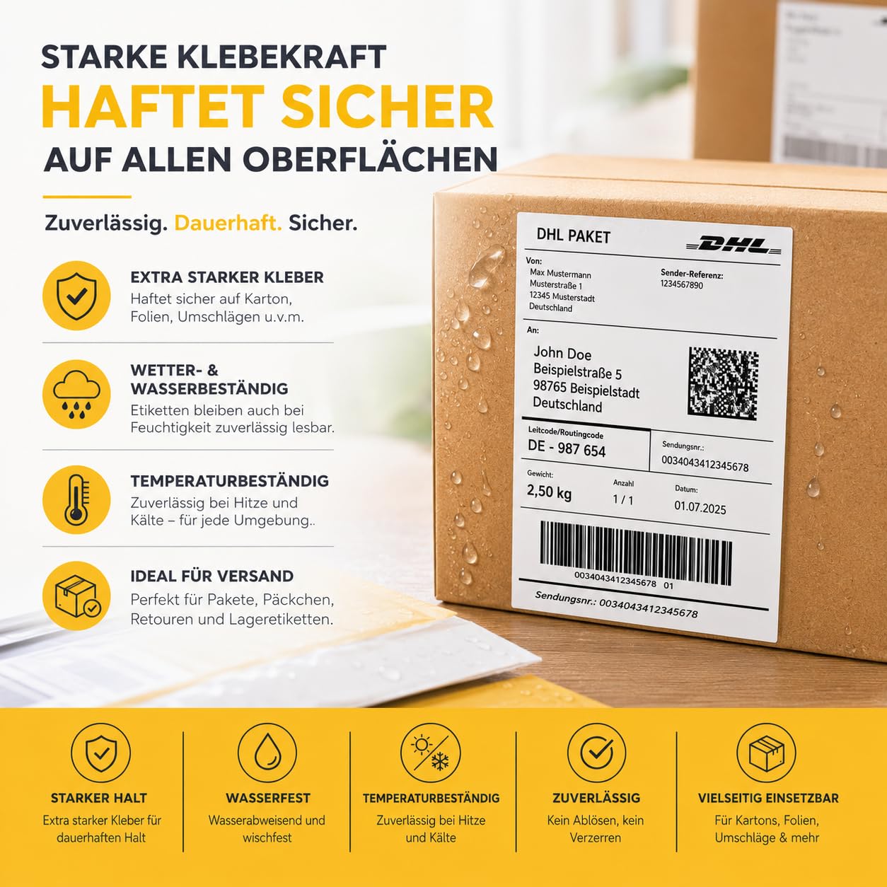 4000x DHL DPD GLS Versandaufkleber selbstklebend Aufkleber 4×6 DHL Etiketten (500 Stück 20 x 11 cm) Thermopapier Versandetiketten, Etiketten Papier für Drucker/Labeldrucker