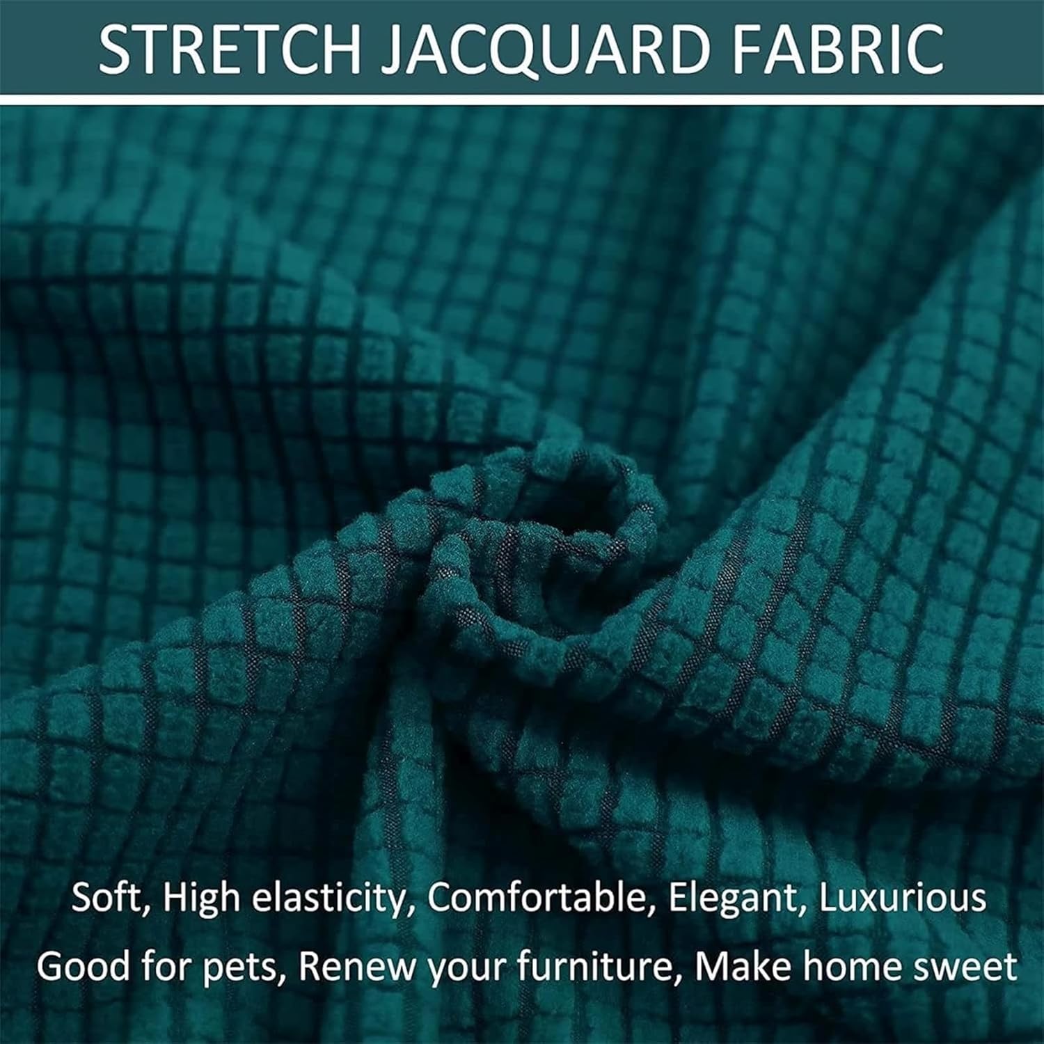 Konsilsa Furniture Protector Ottoman Cover,Stretch Jacquard Footstool Slipcover for Folding Storage Bench, Elastic Bottom Ottoman Cover for Living Room (Color : F, Size : Large)