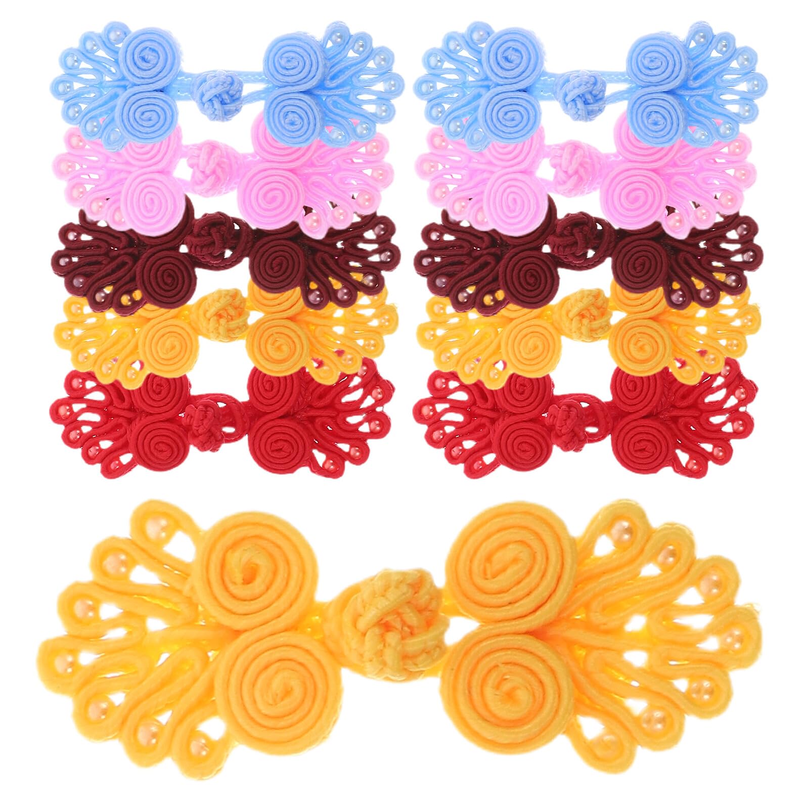 Boutons à Nœud Chinois Polyester Léger 100 Paires pour Couture et Loisirs Créatifs