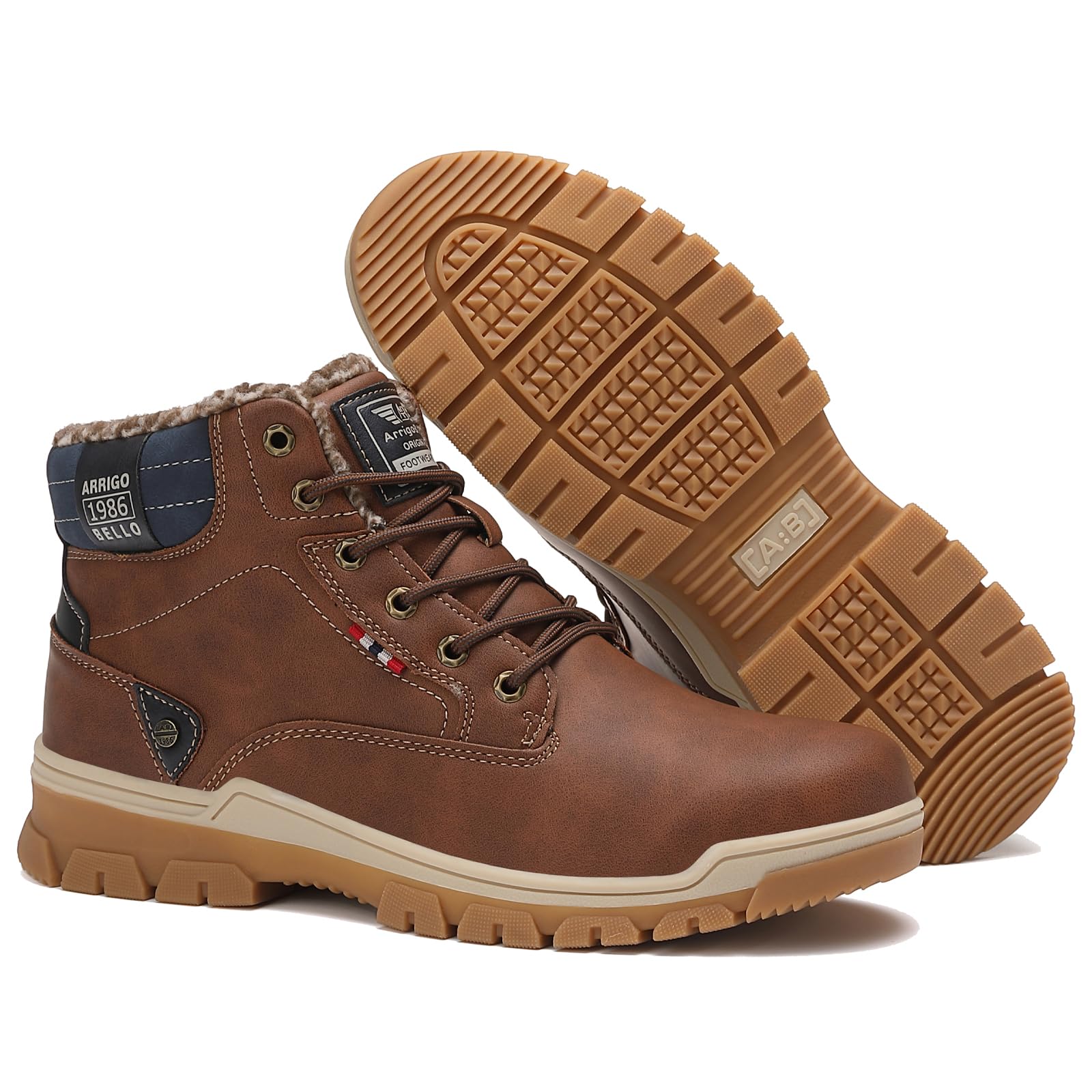 ARRIGO BELLO Stivali Uomo Invernali Scarpe Inverno Calda Foderato Montagna Antiscivolo Trekking Boots Scarponcini Neve Taglia 41-46EU